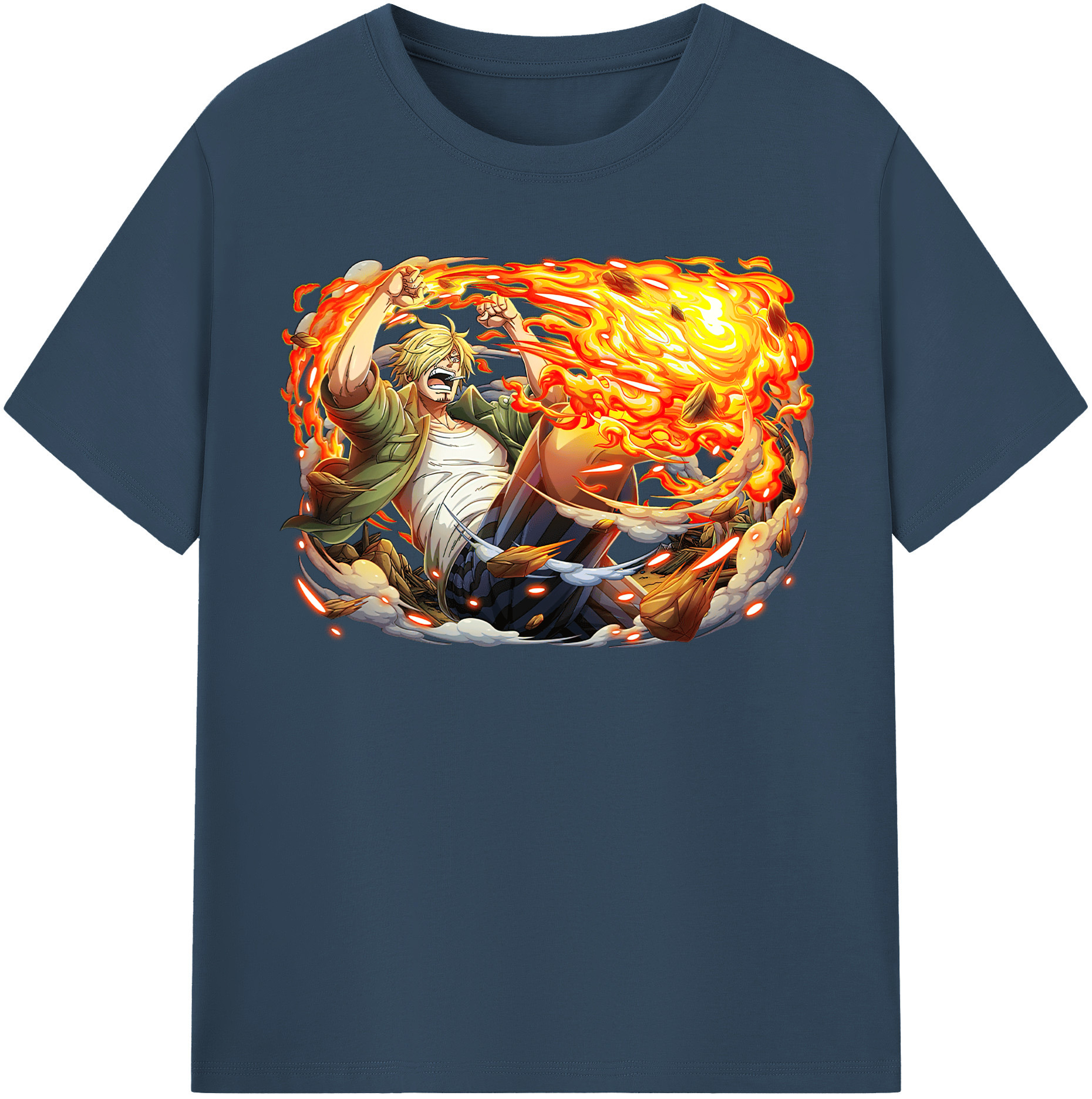 （画像用） ワンピース サンジ ONE PIECE Sanji レディースカジュアルプリントTシャツ（綿100％）