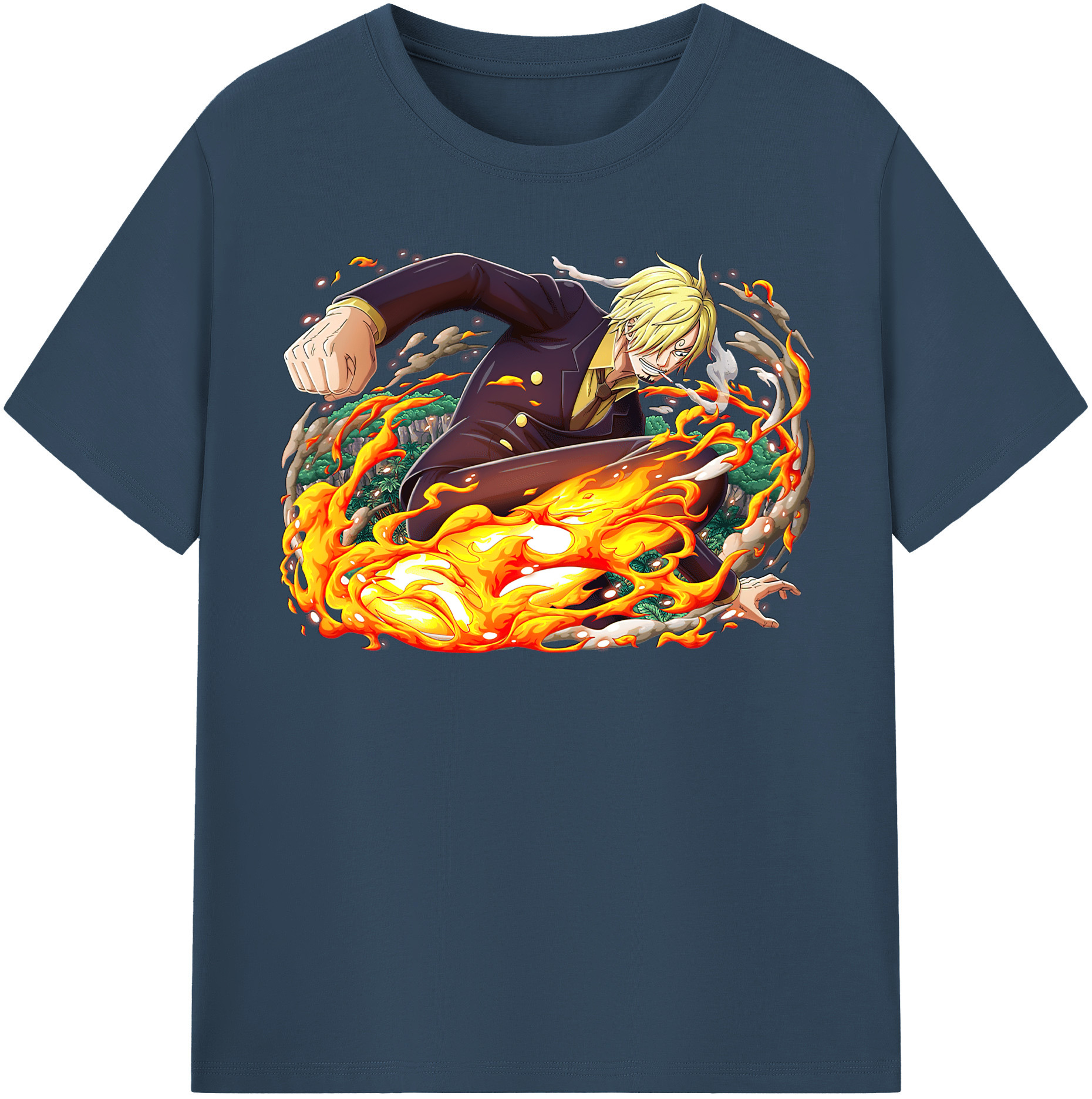 （画像用） ワンピース サンジ ONE PIECE Sanji レディースカジュアルプリントTシャツ（綿100％）