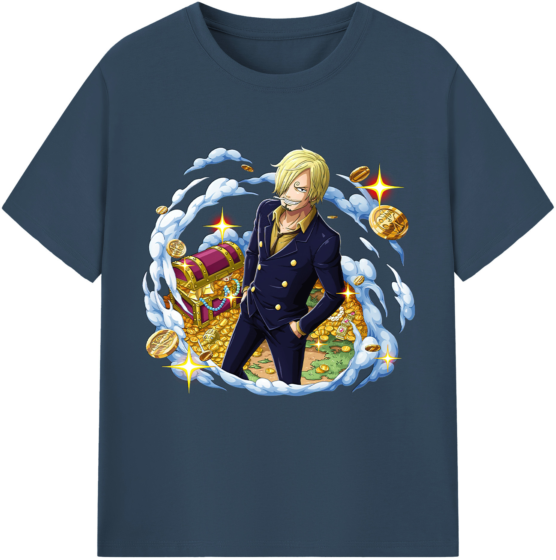 （画像用） ワンピース サンジ ONE PIECE Sanji レディースカジュアルプリントTシャツ（綿100％）