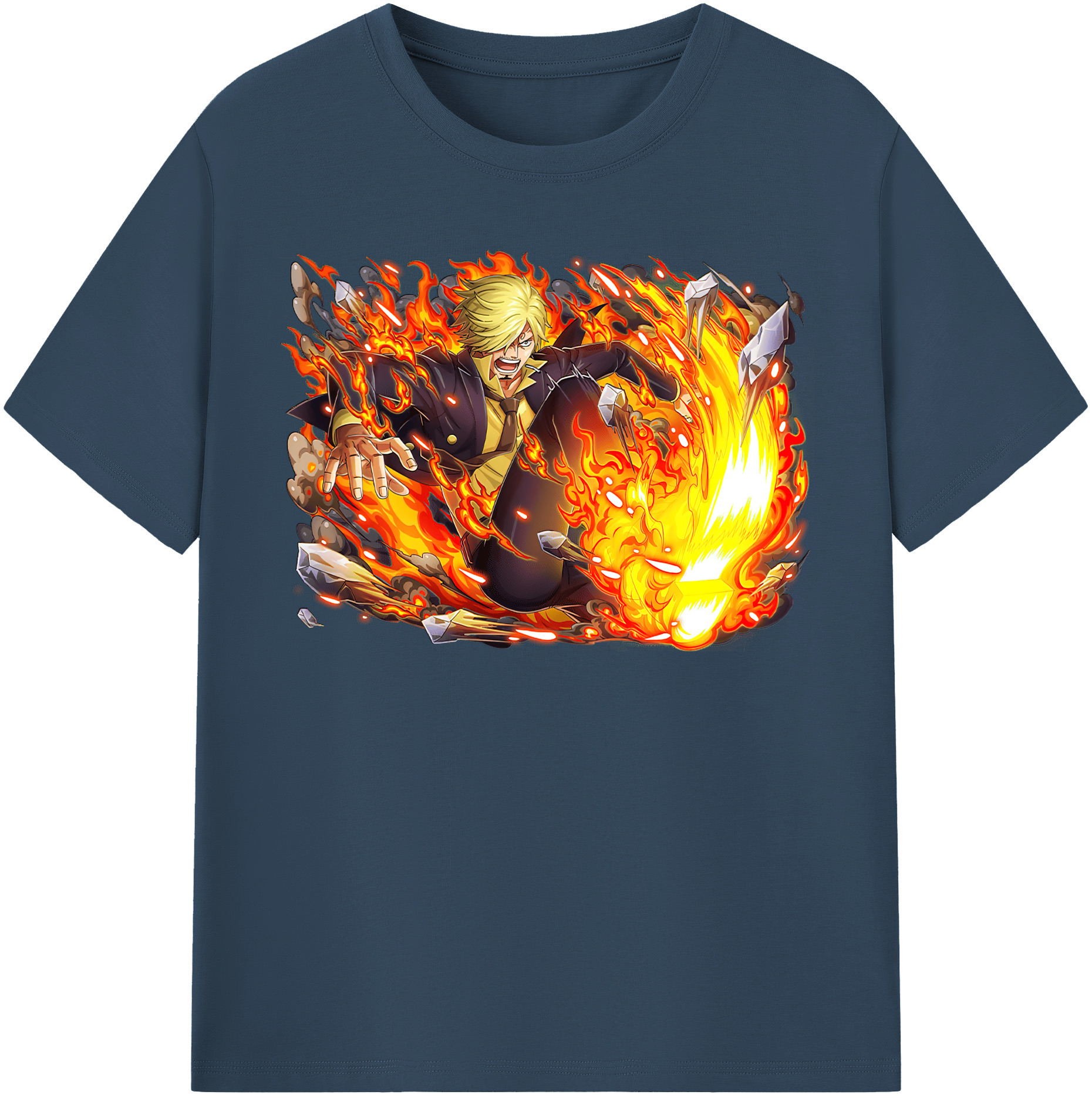 （画像用） ワンピース サンジ ONE PIECE Sanji レディースカジュアルプリントTシャツ（綿100％）