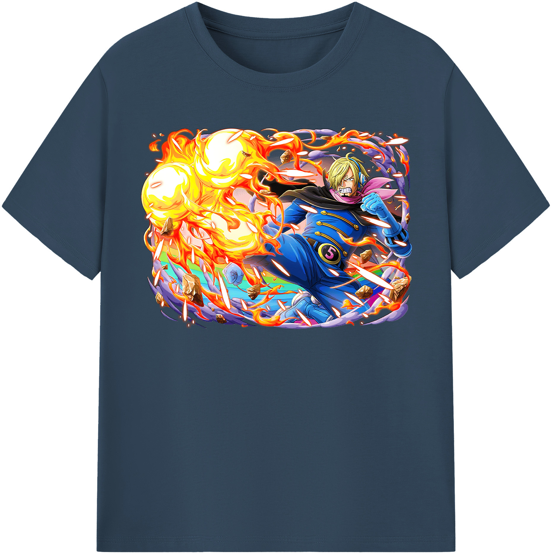 （画像用） ワンピース サンジ ONE PIECE Sanji レディースカジュアルプリントTシャツ（綿100％）