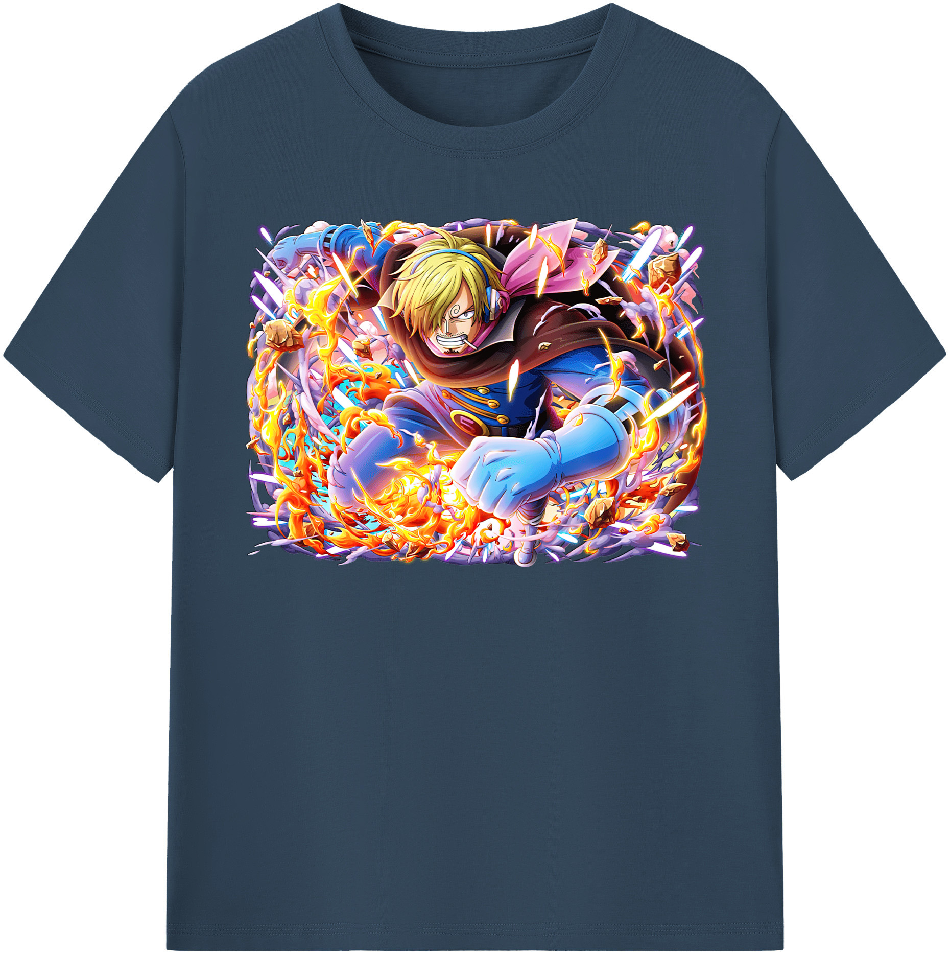 （画像用） ワンピース サンジ ONE PIECE Sanji レディースカジュアルプリントTシャツ（綿100％）