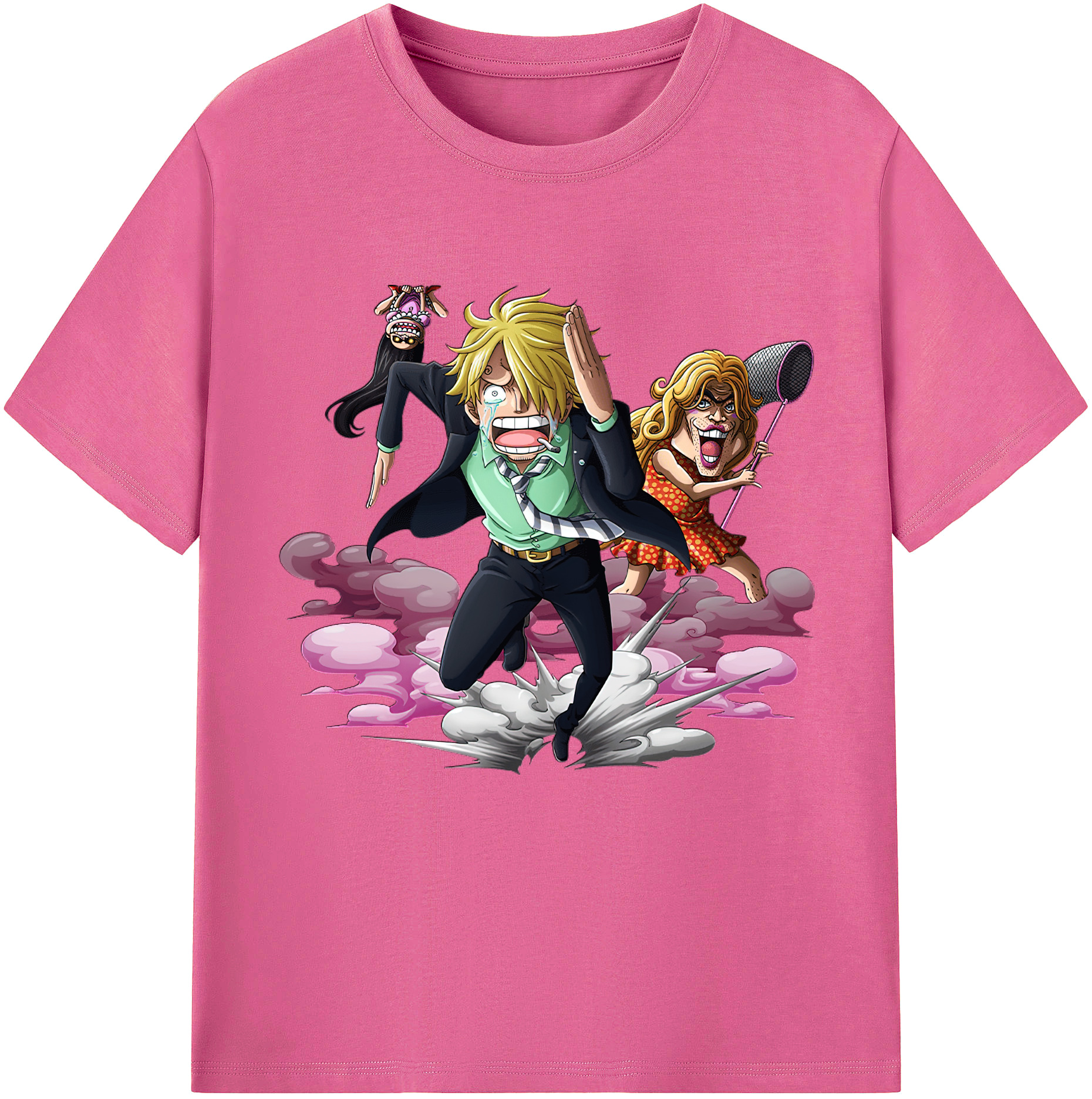 （画像用） ワンピース サンジ ONE PIECE Sanji レディースカジュアルプリントTシャツ（綿100％）