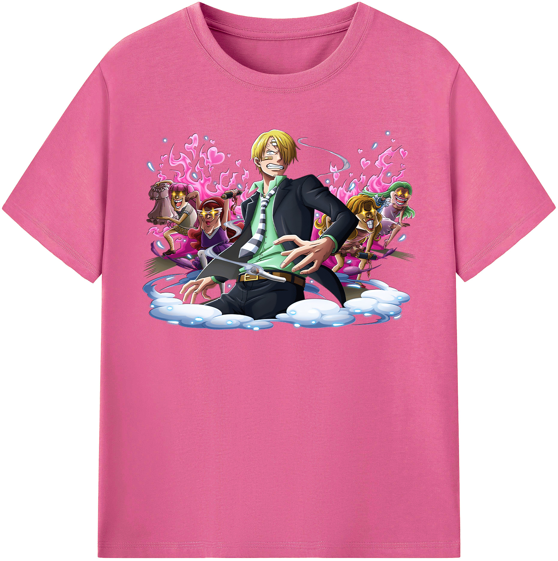 （画像用） ワンピース サンジ ONE PIECE Sanji レディースカジュアルプリントTシャツ（綿100％）