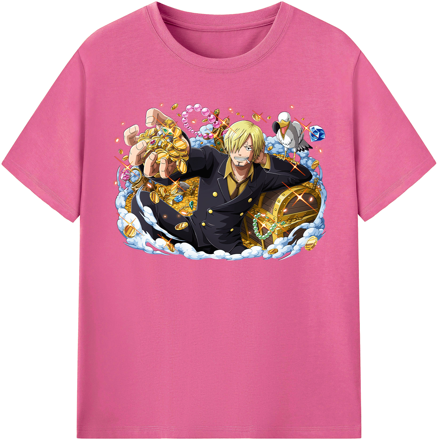 （画像用） ワンピース サンジ ONE PIECE Sanji レディースカジュアルプリントTシャツ（綿100％）