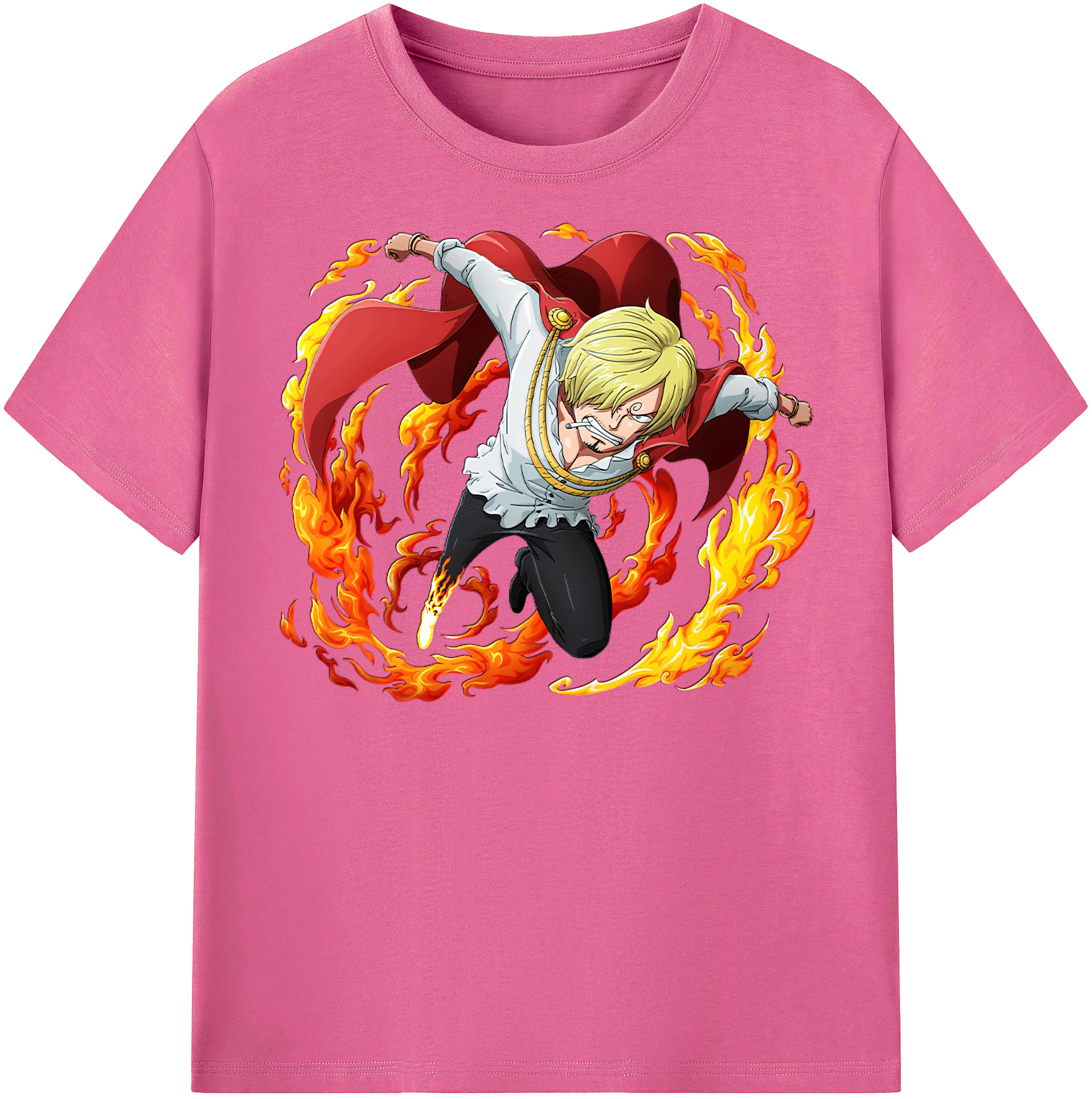 （画像用） ワンピース サンジ ONE PIECE Sanji レディースカジュアルプリントTシャツ（綿100％）