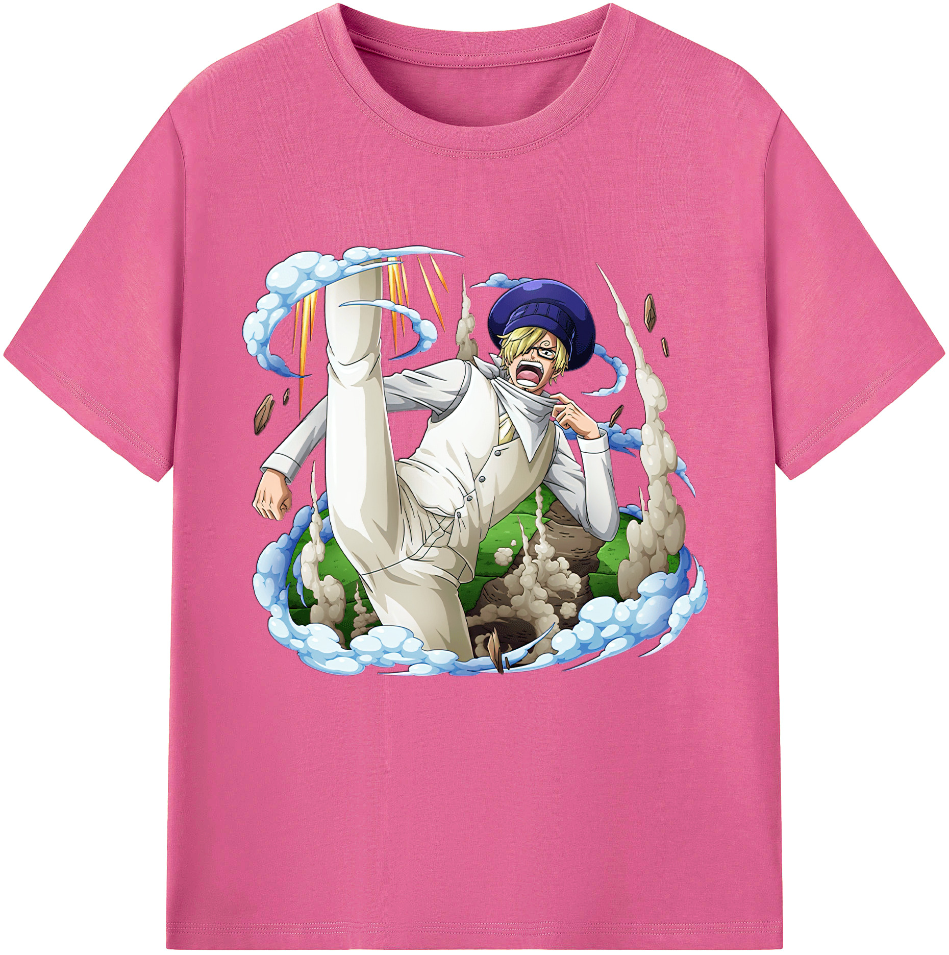 （画像用） ワンピース サンジ ONE PIECE Sanji レディースカジュアルプリントTシャツ（綿100％）