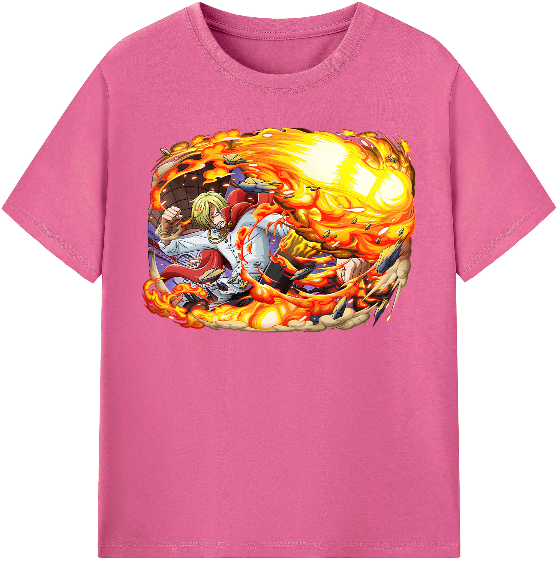 （画像用） ワンピース サンジ ONE PIECE Sanji レディースカジュアルプリントTシャツ（綿100％）