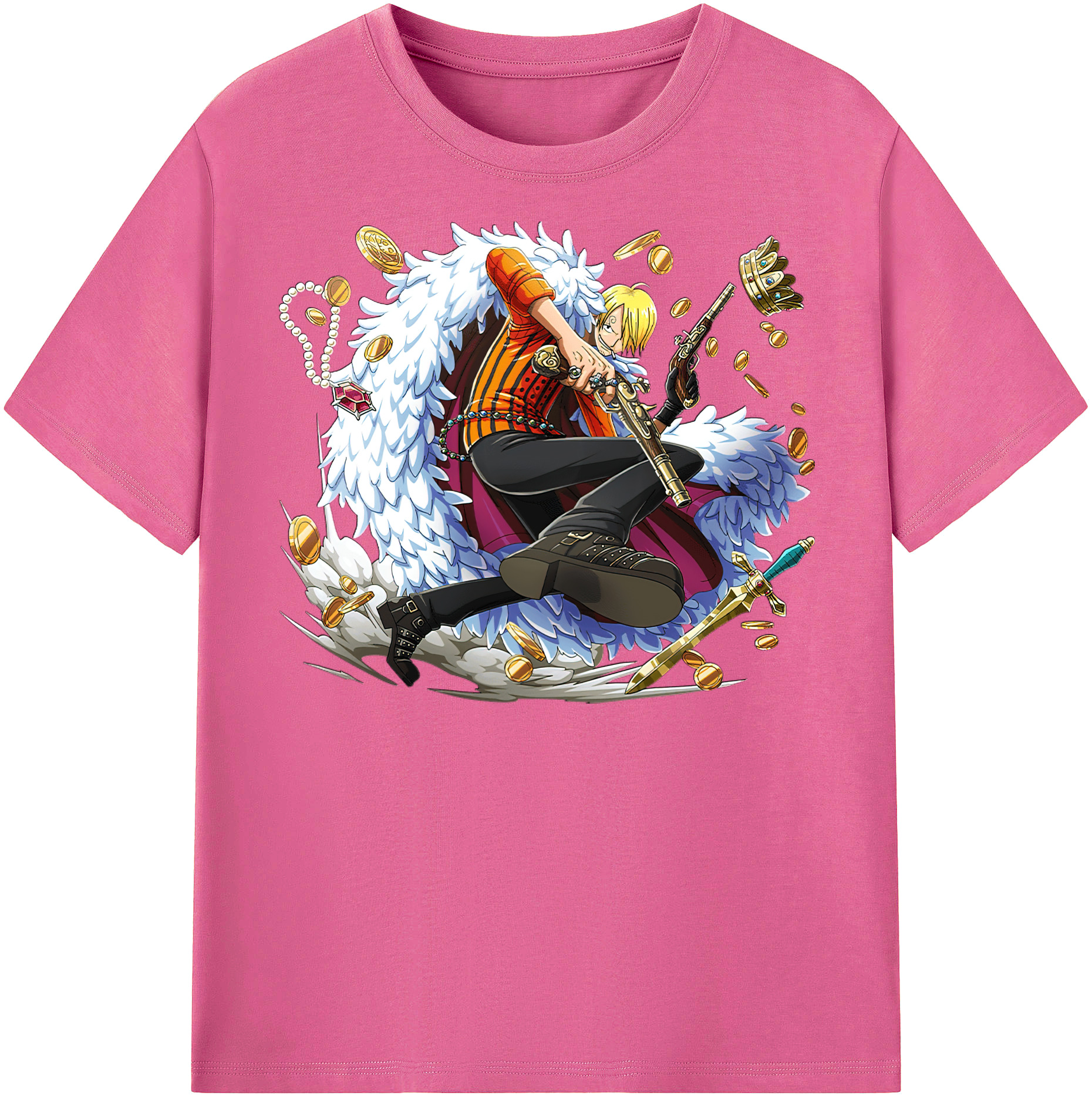 （画像用） ワンピース サンジ ONE PIECE Sanji レディースカジュアルプリントTシャツ（綿100％）