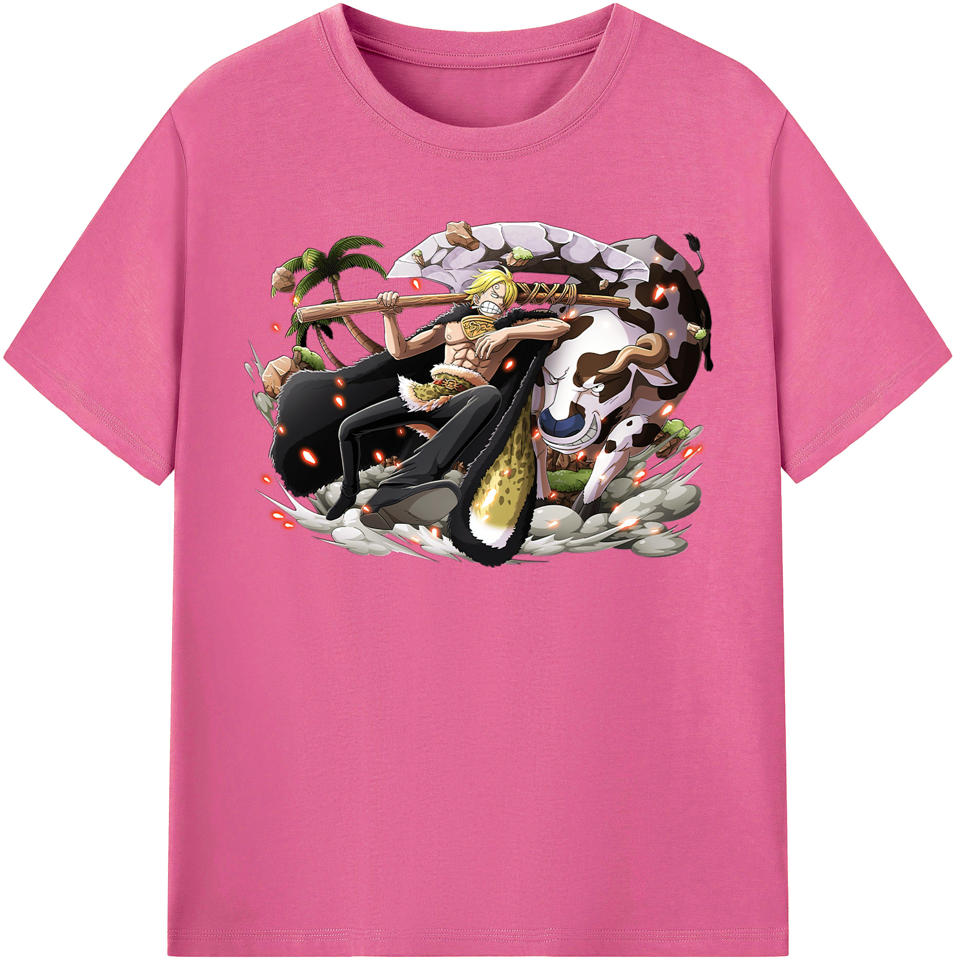 （画像用） ワンピース サンジ ONE PIECE Sanji レディースカジュアルプリントTシャツ（綿100％）