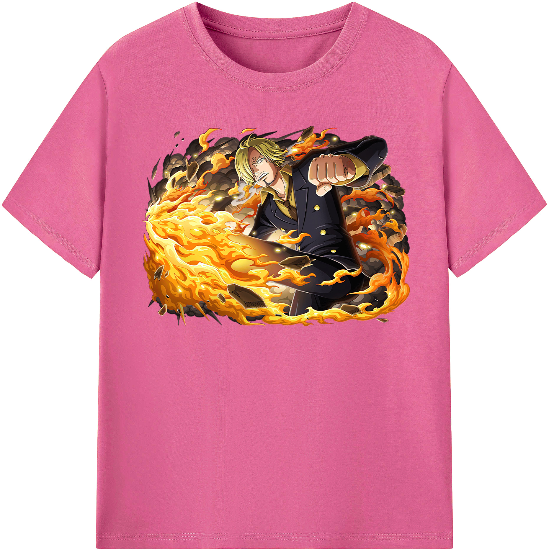 （画像用） ワンピース サンジ ONE PIECE Sanji レディースカジュアルプリントTシャツ（綿100％）