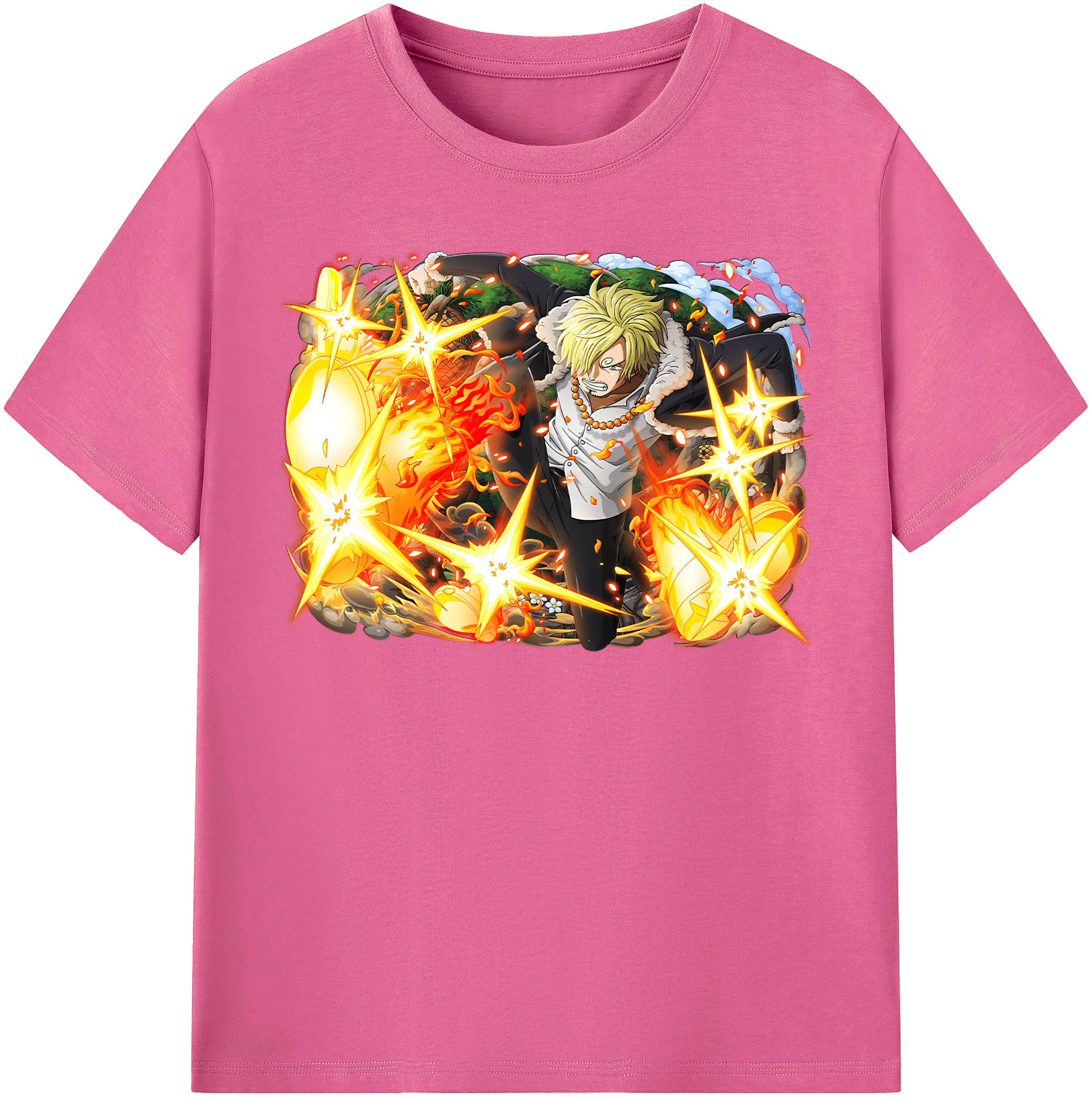 （画像用） ワンピース サンジ ONE PIECE Sanji レディースカジュアルプリントTシャツ（綿100％）