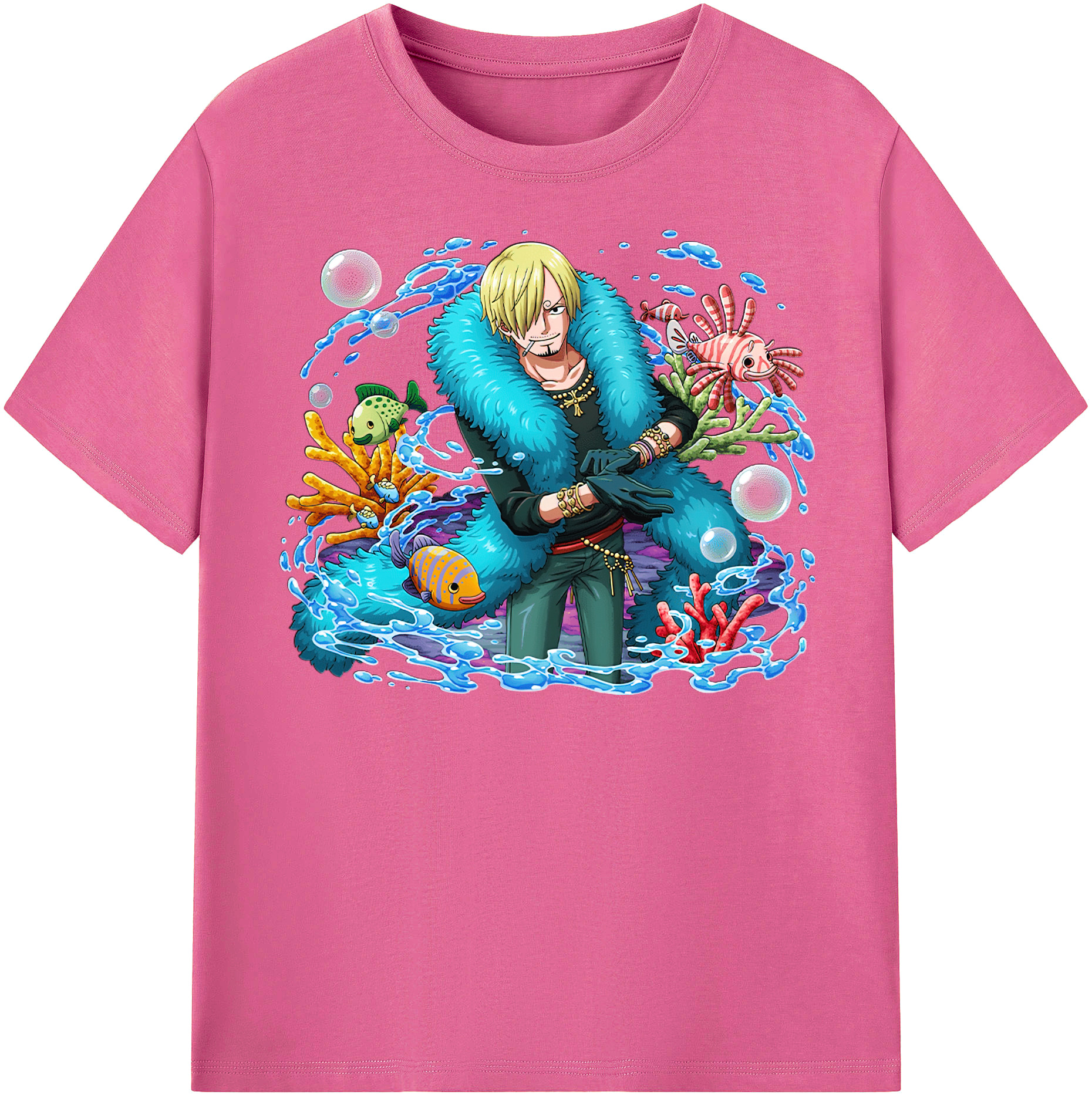 （画像用） ワンピース サンジ ONE PIECE Sanji レディースカジュアルプリントTシャツ（綿100％）