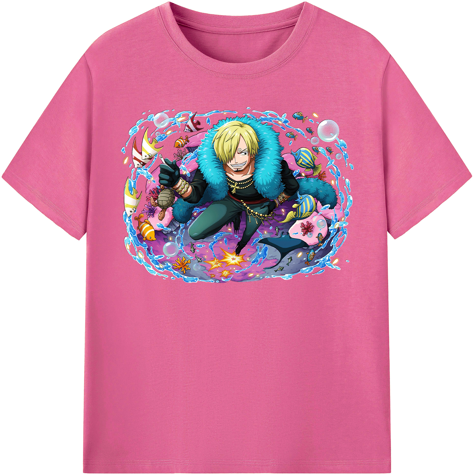 （画像用） ワンピース サンジ ONE PIECE Sanji レディースカジュアルプリントTシャツ（綿100％）