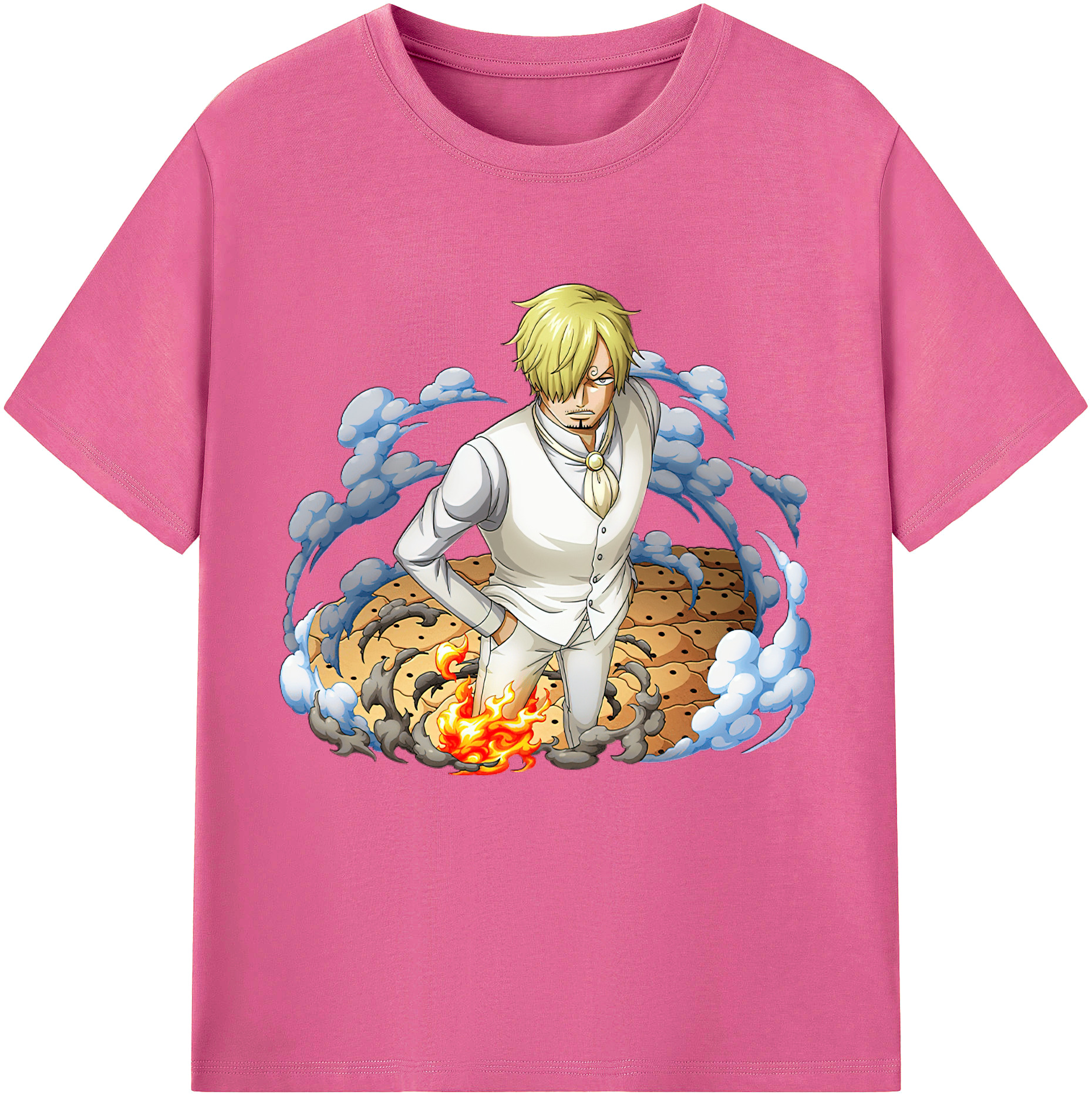 （画像用） ワンピース サンジ ONE PIECE Sanji レディースカジュアルプリントTシャツ（綿100％）