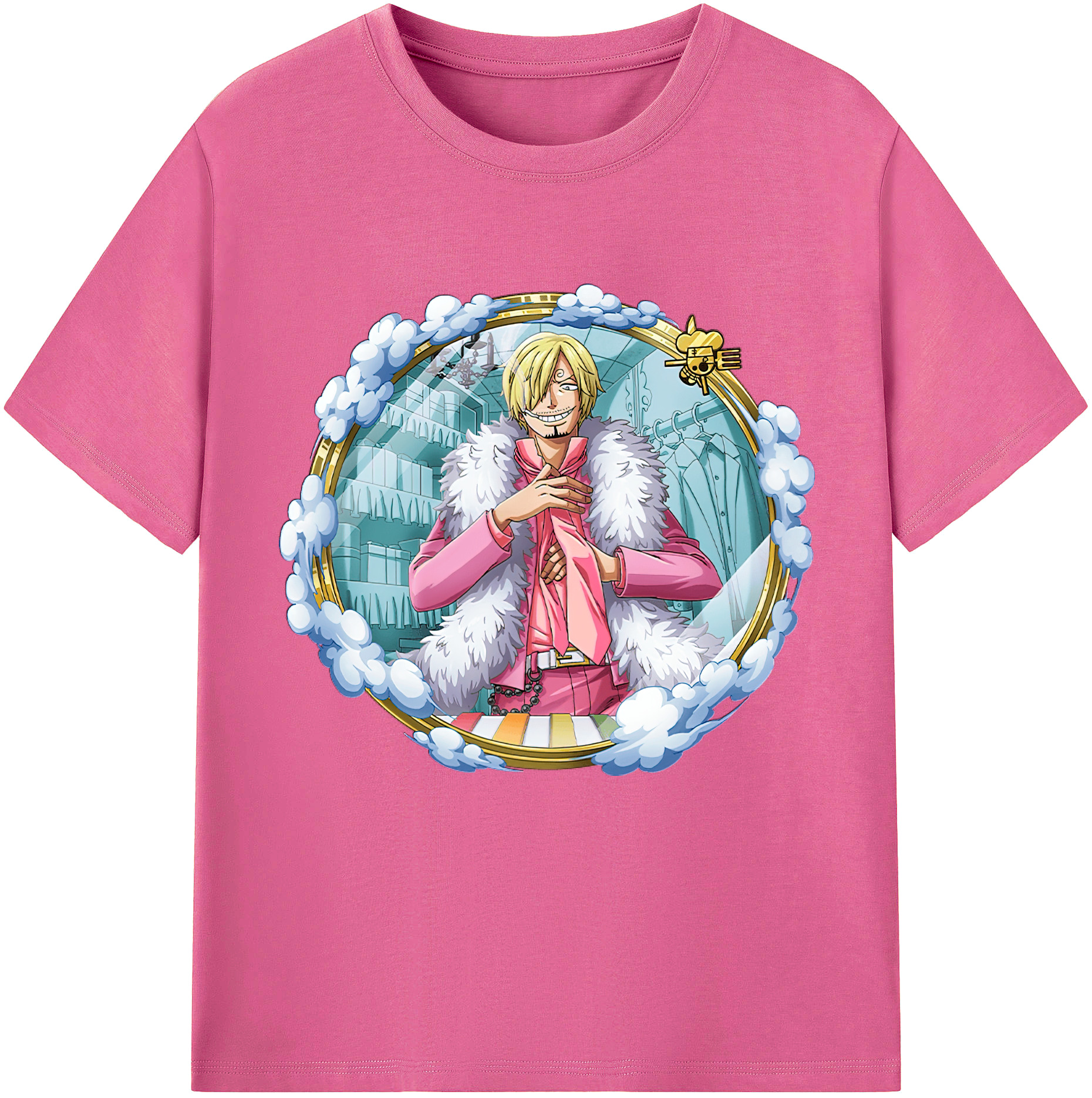 （画像用） ワンピース サンジ ONE PIECE Sanji レディースカジュアルプリントTシャツ（綿100％）