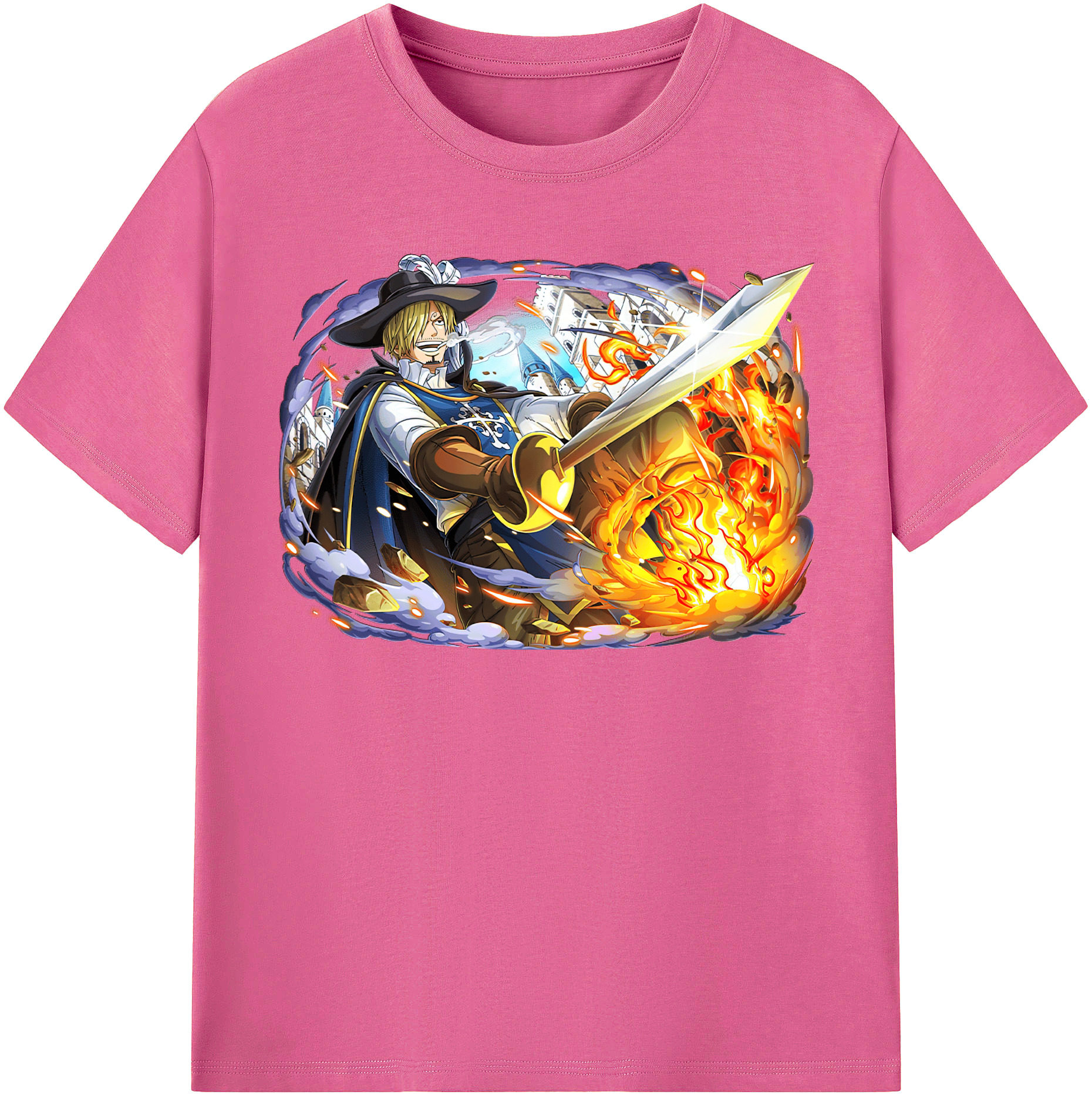 （画像用） ワンピース サンジ ONE PIECE Sanji レディースカジュアルプリントTシャツ（綿100％）