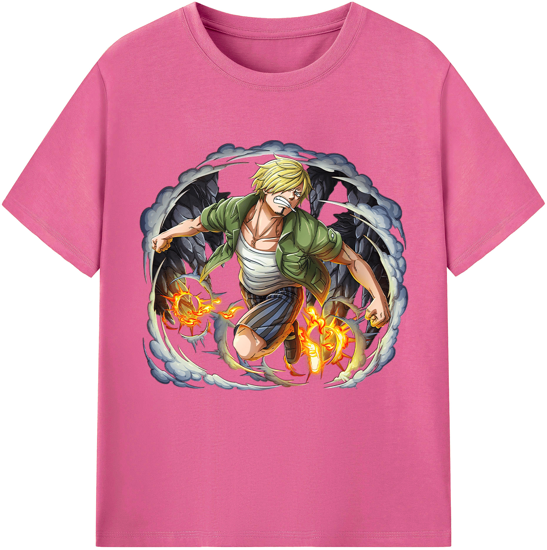 （画像用） ワンピース サンジ ONE PIECE Sanji レディースカジュアルプリントTシャツ（綿100％）