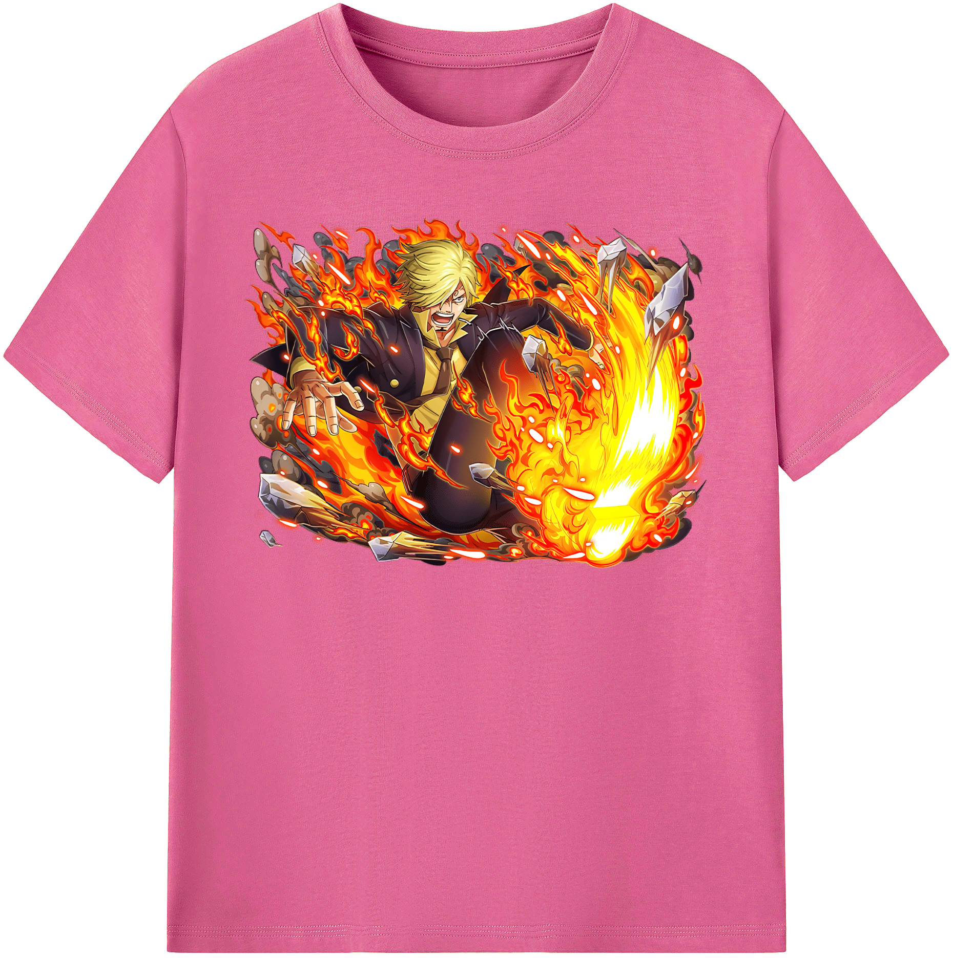 （画像用） ワンピース サンジ ONE PIECE Sanji レディースカジュアルプリントTシャツ（綿100％）