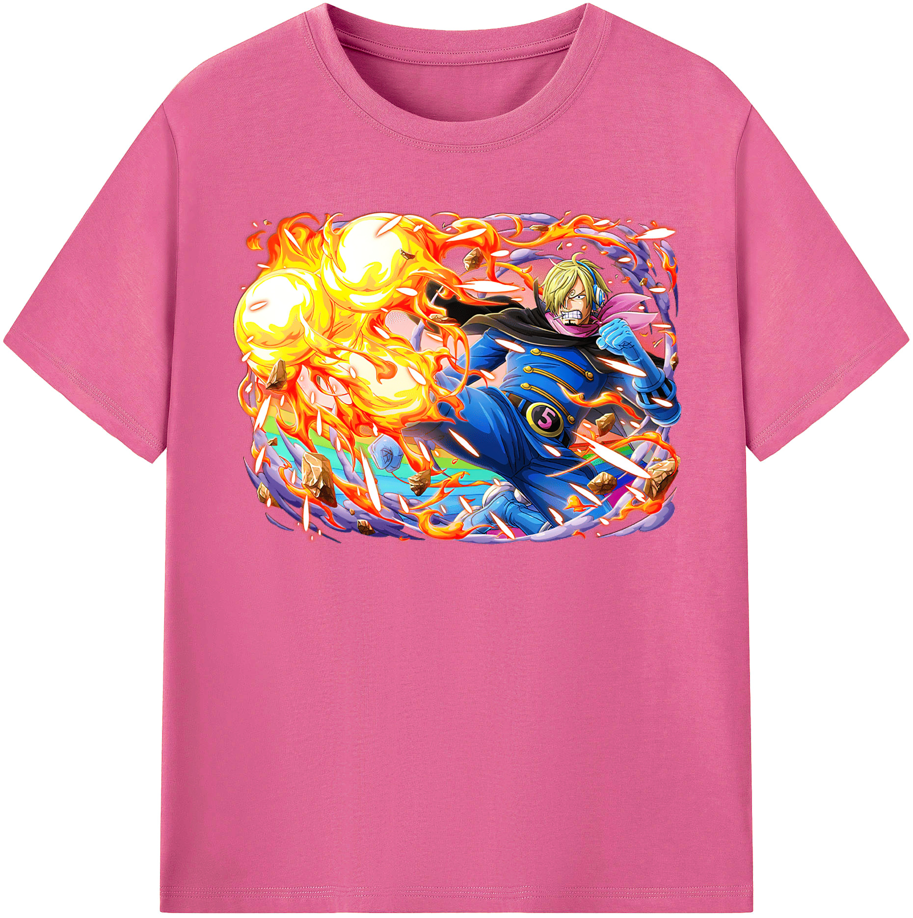 （画像用） ワンピース サンジ ONE PIECE Sanji レディースカジュアルプリントTシャツ（綿100％）