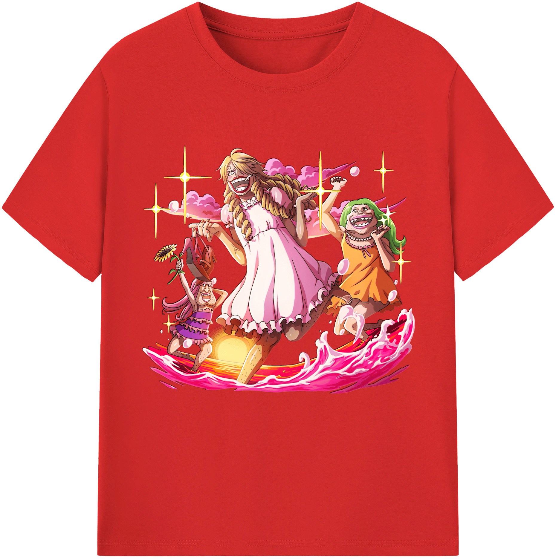 （画像用） ワンピース サンジ ONE PIECE Sanji レディースカジュアルプリントTシャツ（綿100％）