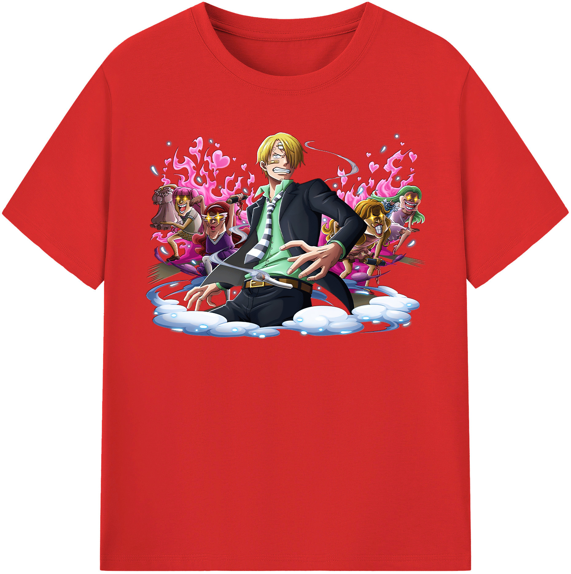 （画像用） ワンピース サンジ ONE PIECE Sanji レディースカジュアルプリントTシャツ（綿100％）
