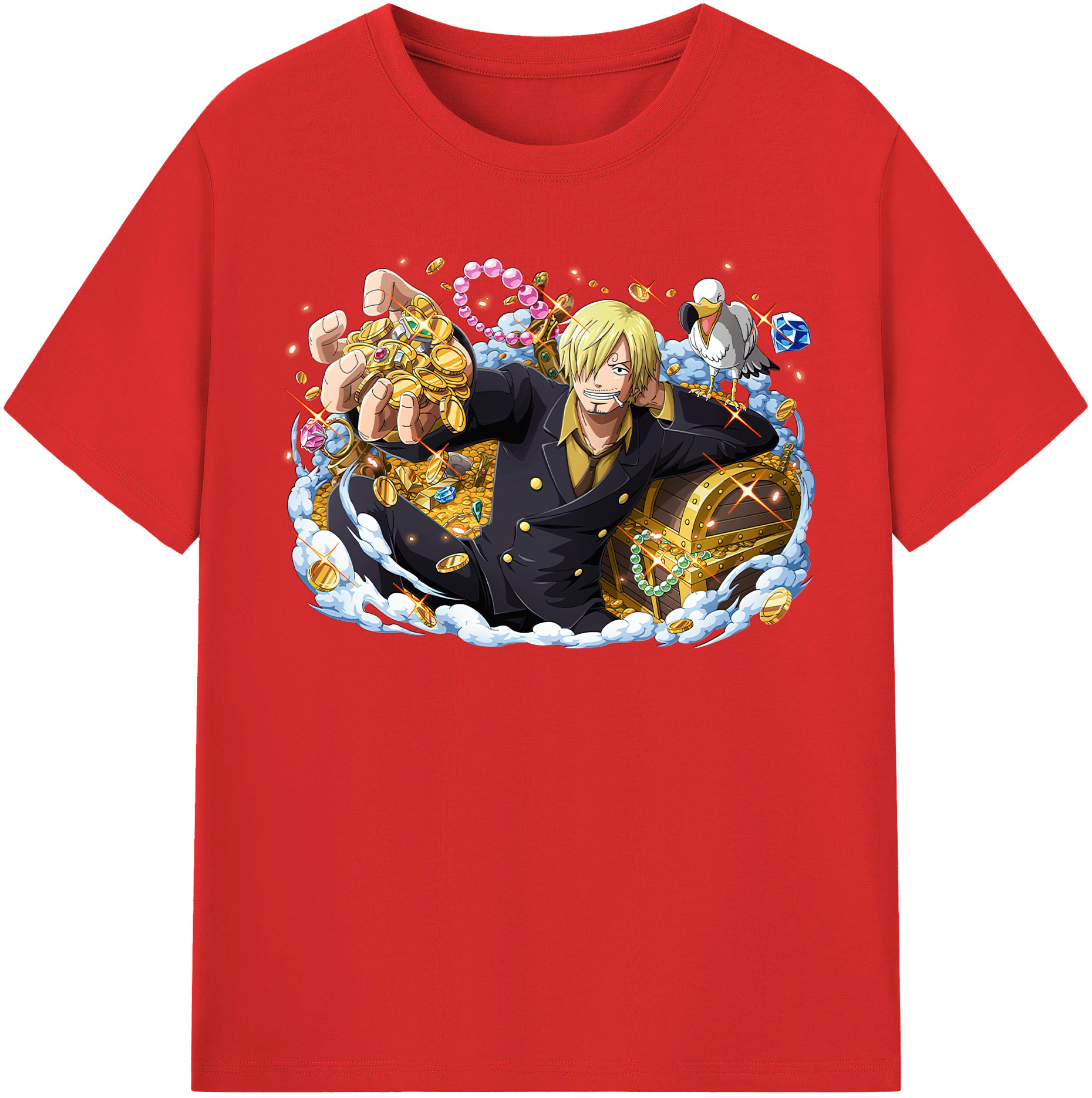 （画像用） ワンピース サンジ ONE PIECE Sanji レディースカジュアルプリントTシャツ（綿100％）