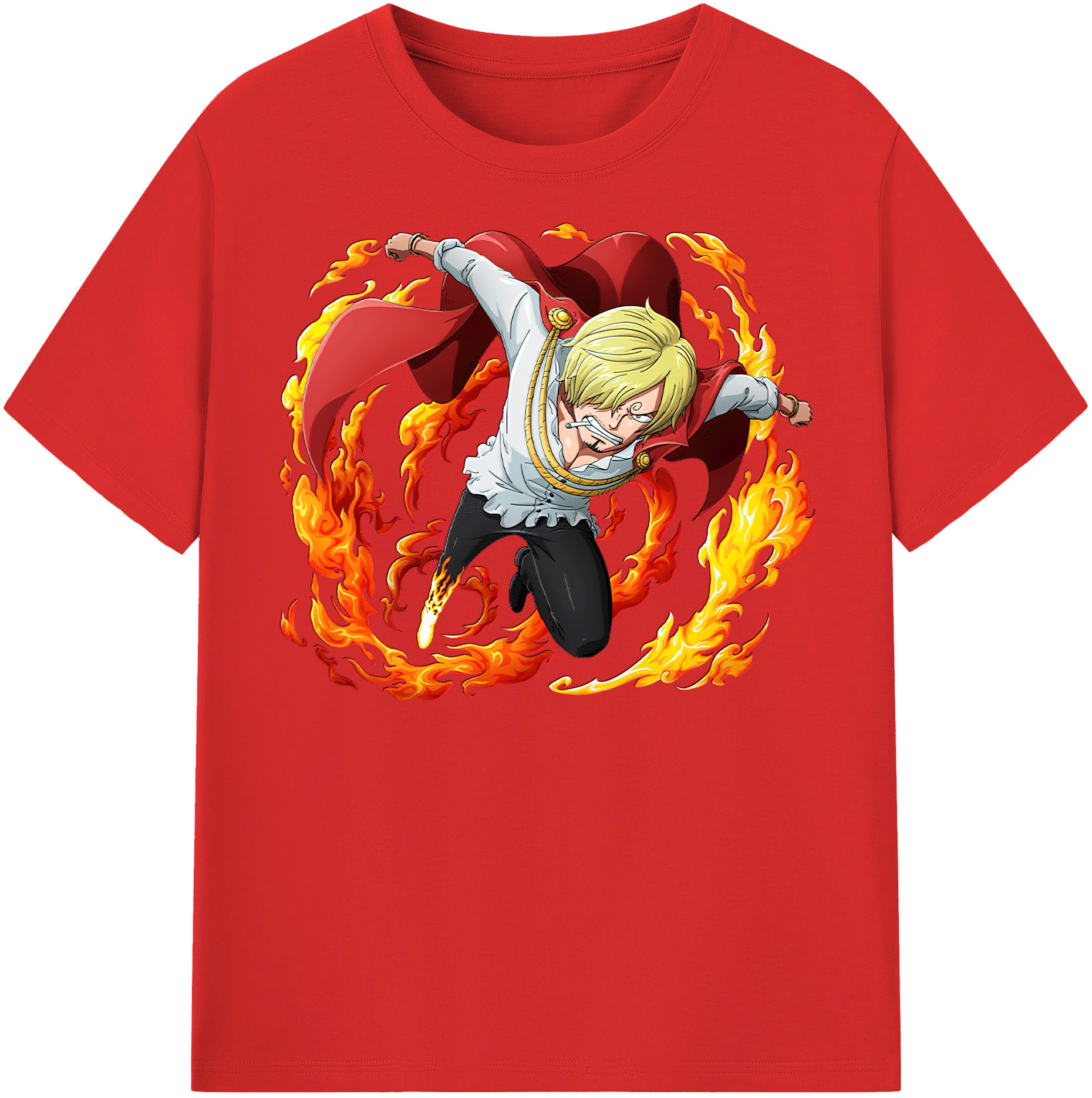 （画像用） ワンピース サンジ ONE PIECE Sanji レディースカジュアルプリントTシャツ（綿100％）