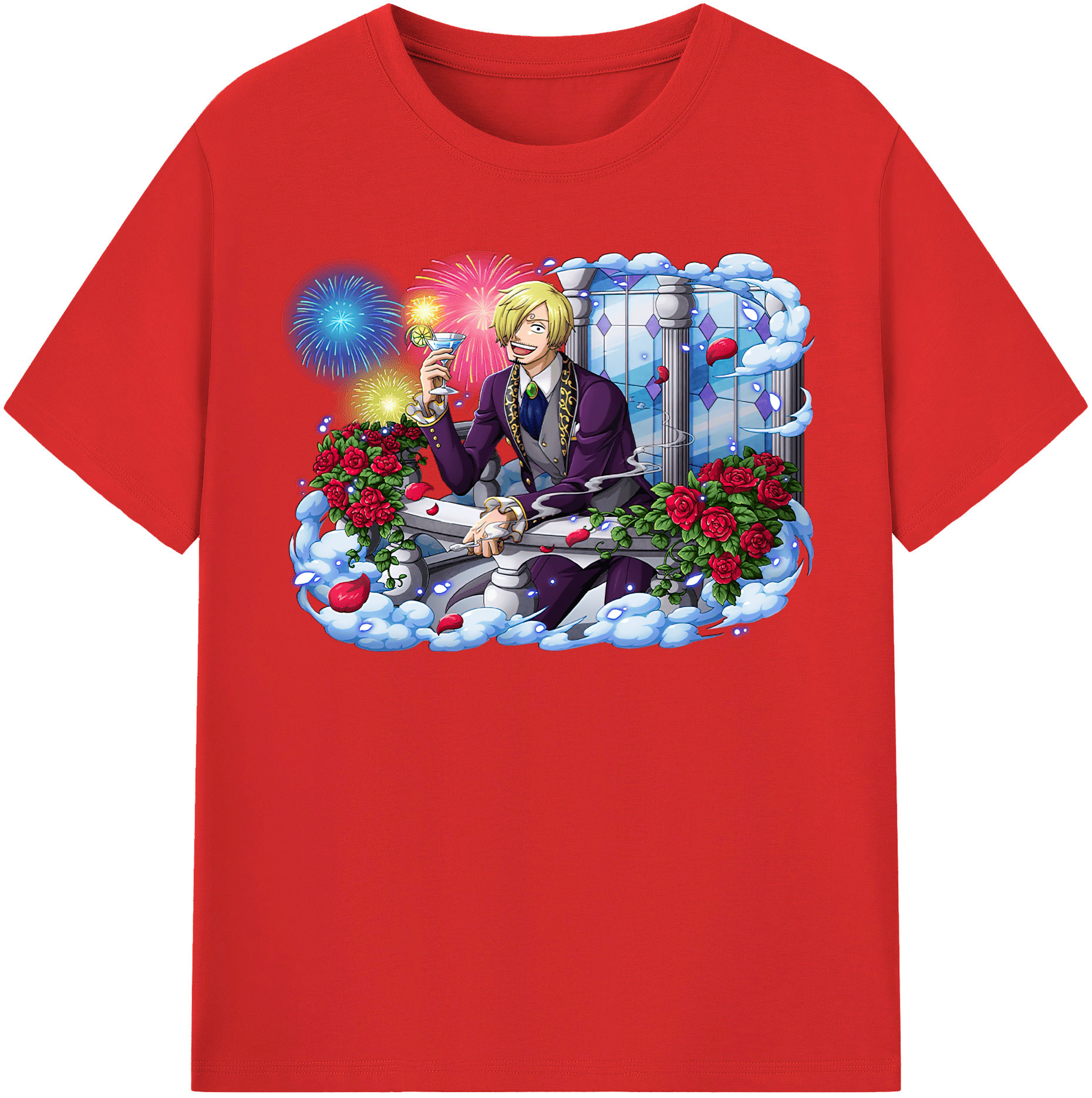 （画像用） ワンピース サンジ ONE PIECE Sanji レディースカジュアルプリントTシャツ（綿100％）