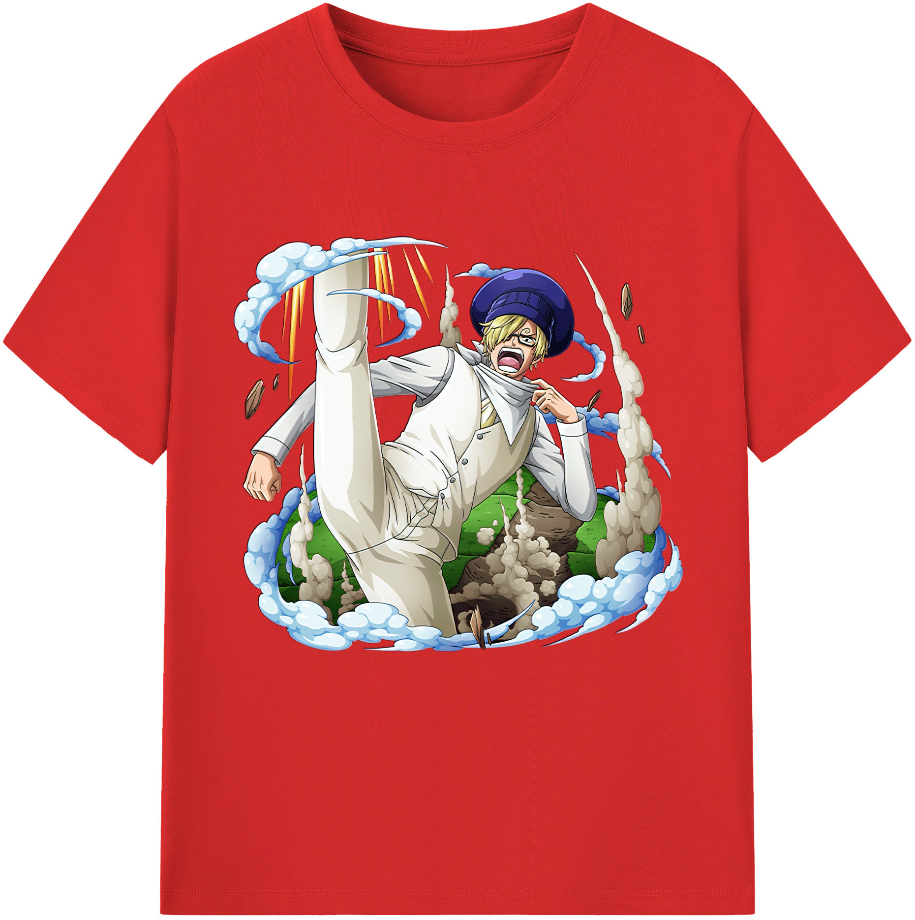 （画像用） ワンピース サンジ ONE PIECE Sanji レディースカジュアルプリントTシャツ（綿100％）