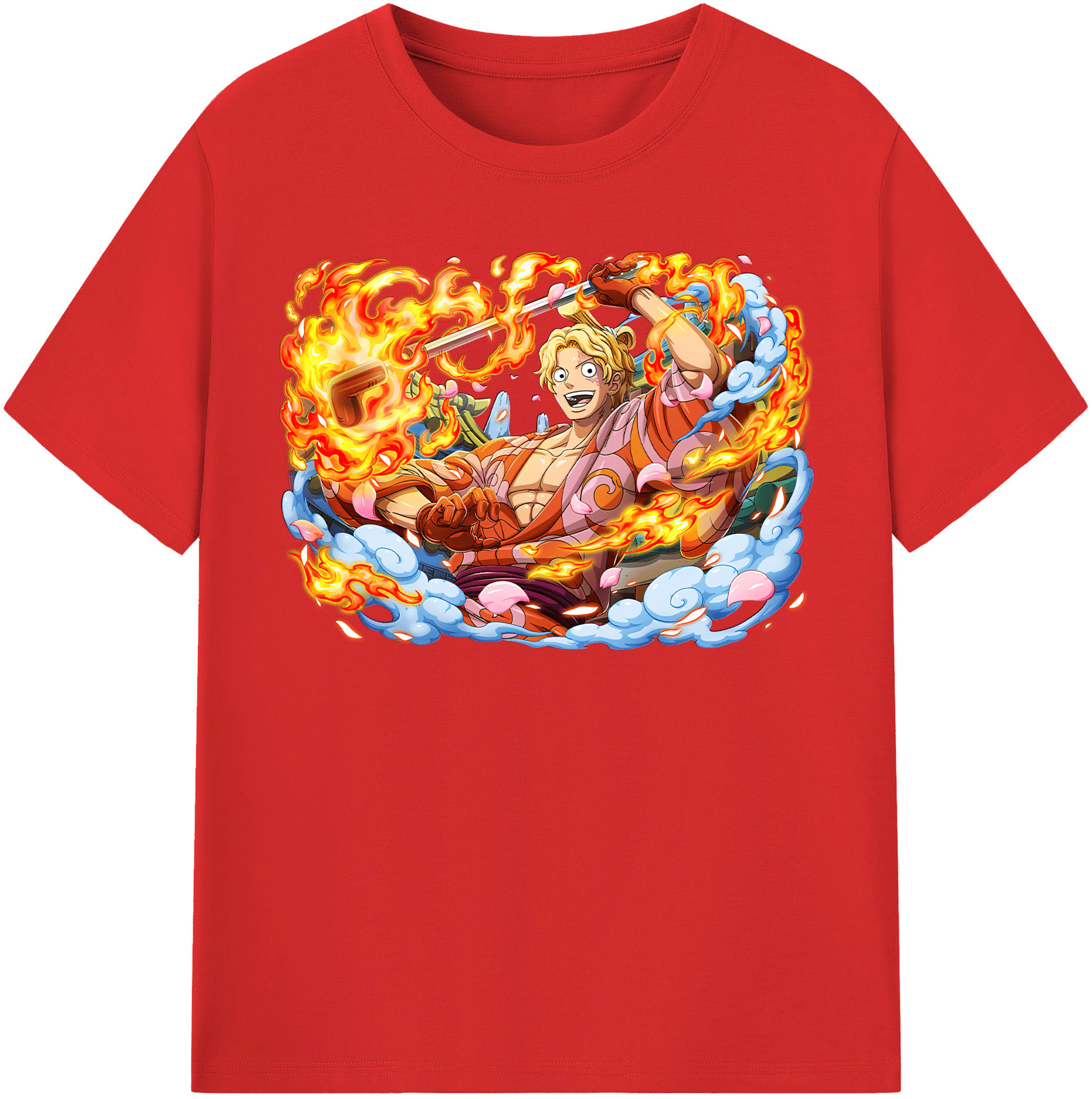 （画像用） ワンピース サンジ ONE PIECE Sanji レディースカジュアルプリントTシャツ（綿100％）