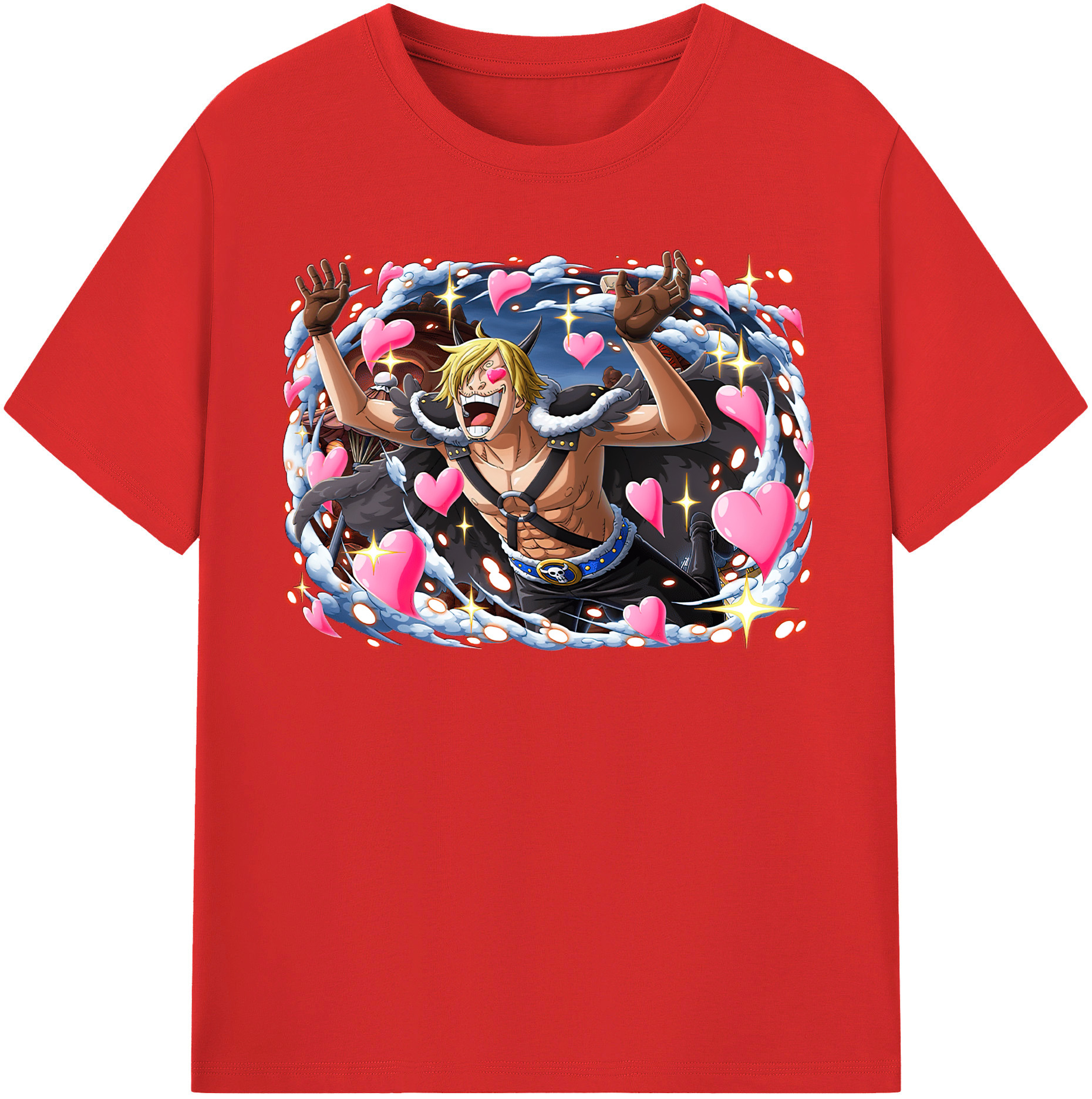 （画像用） ワンピース サンジ ONE PIECE Sanji レディースカジュアルプリントTシャツ（綿100％）