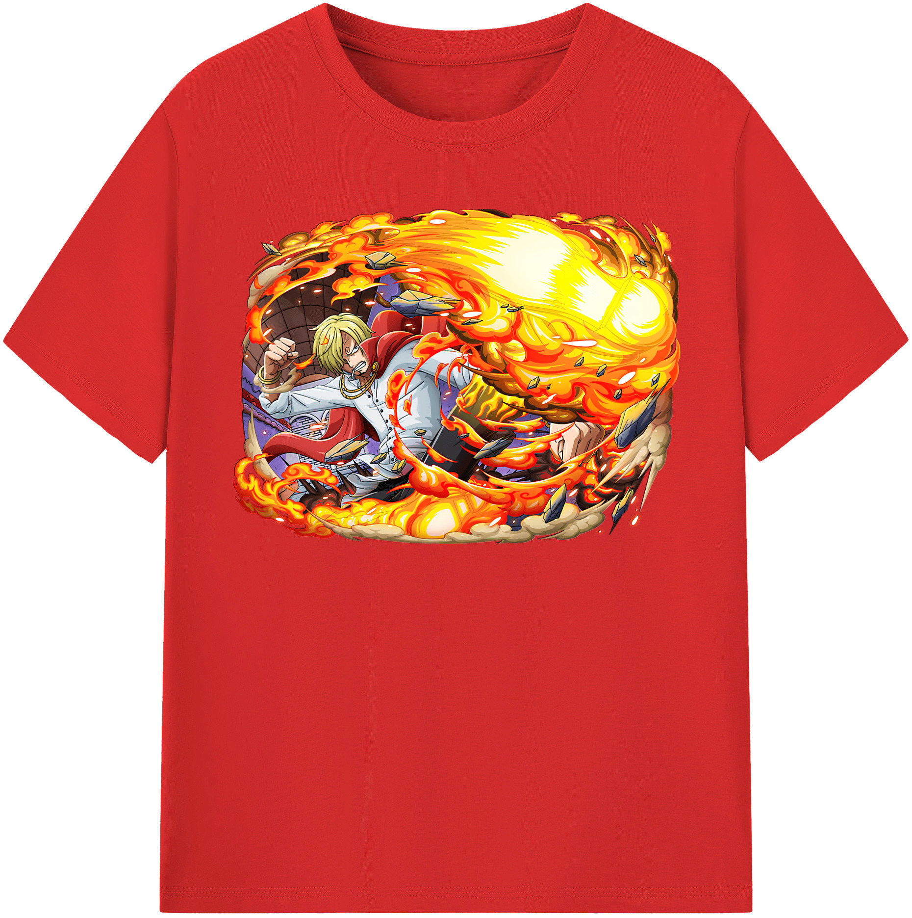 （画像用） ワンピース サンジ ONE PIECE Sanji レディースカジュアルプリントTシャツ（綿100％）