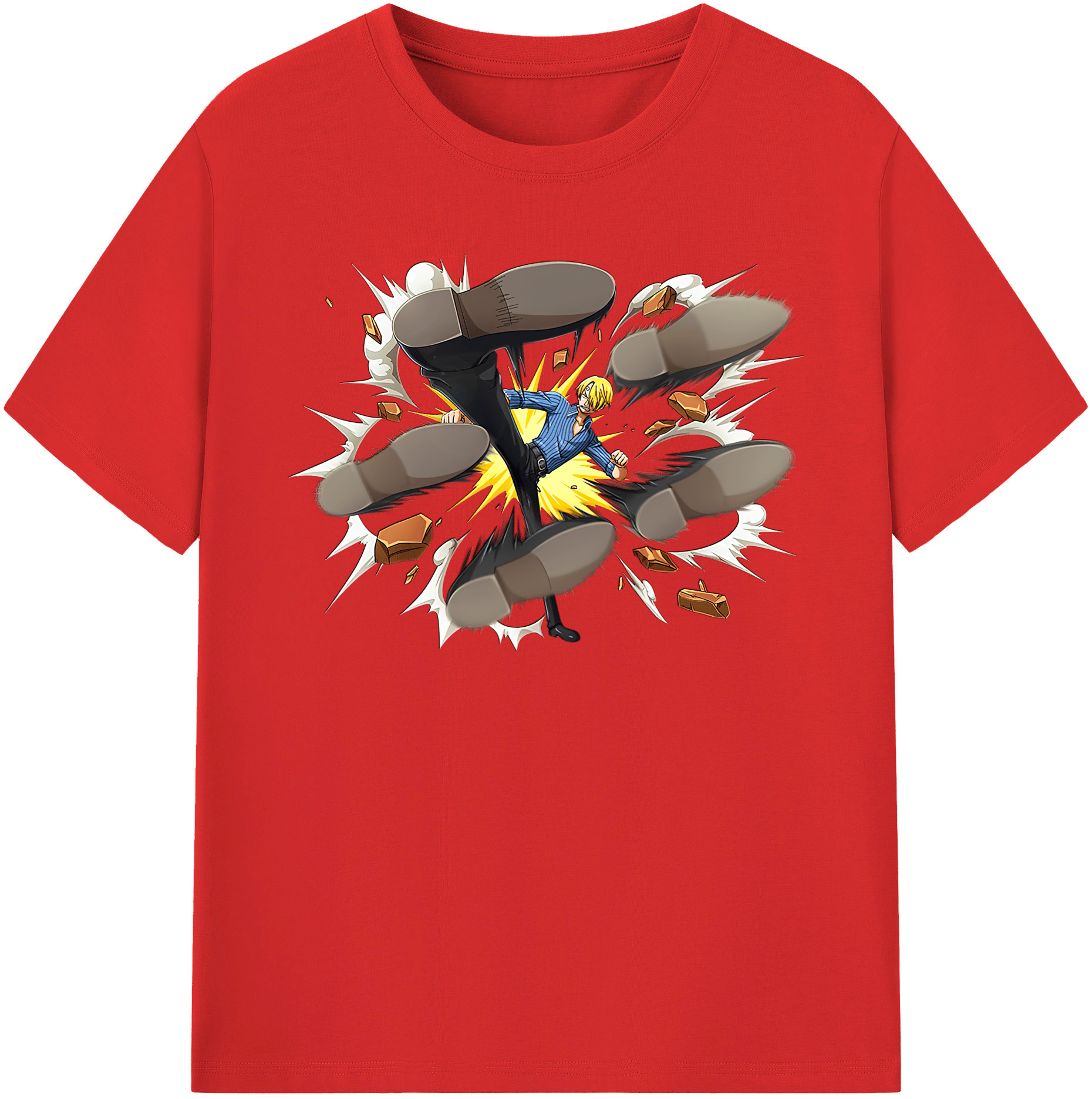 （画像用） ワンピース サンジ ONE PIECE Sanji レディースカジュアルプリントTシャツ（綿100％）