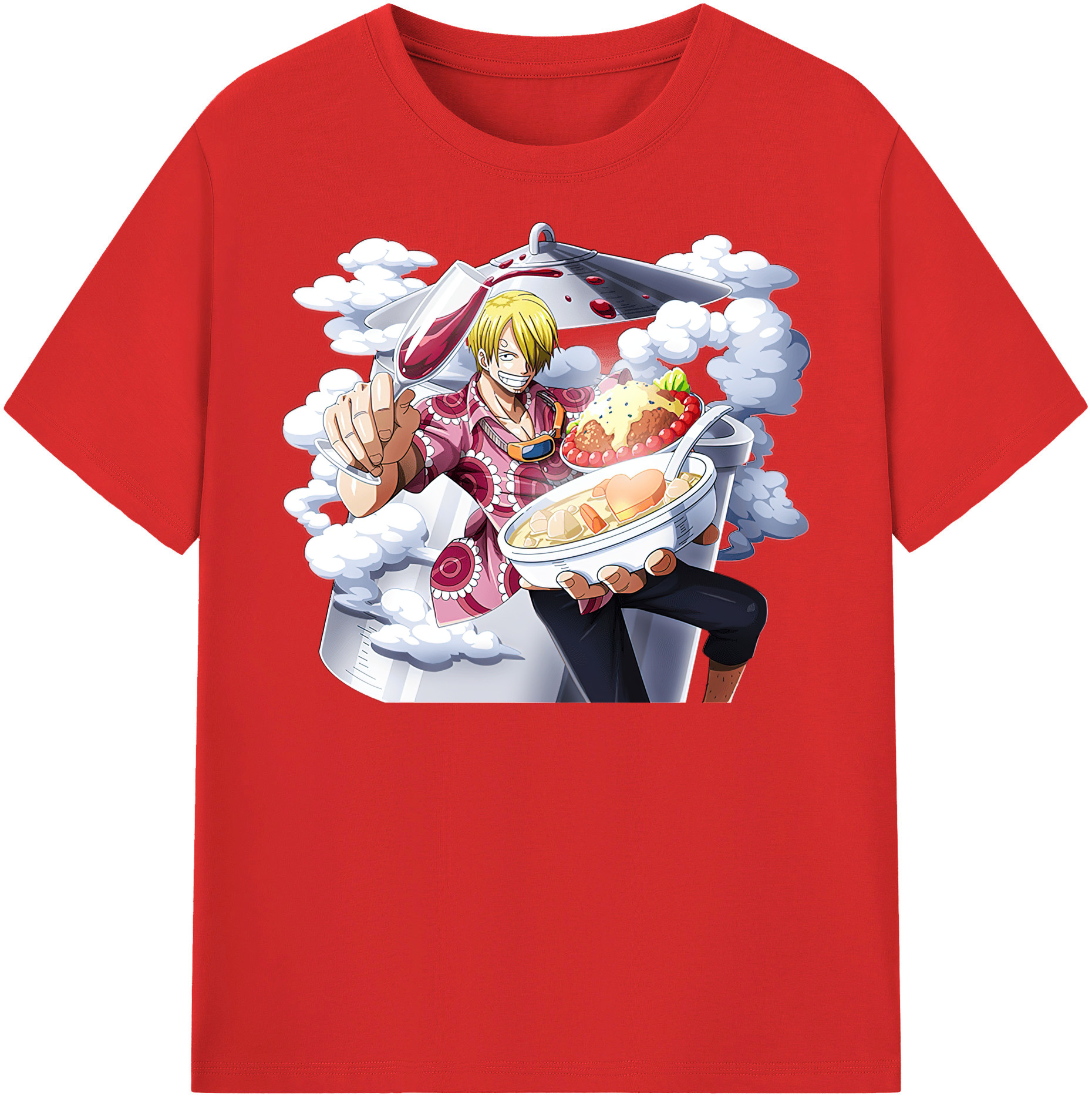 （画像用） ワンピース サンジ ONE PIECE Sanji レディースカジュアルプリントTシャツ（綿100％）