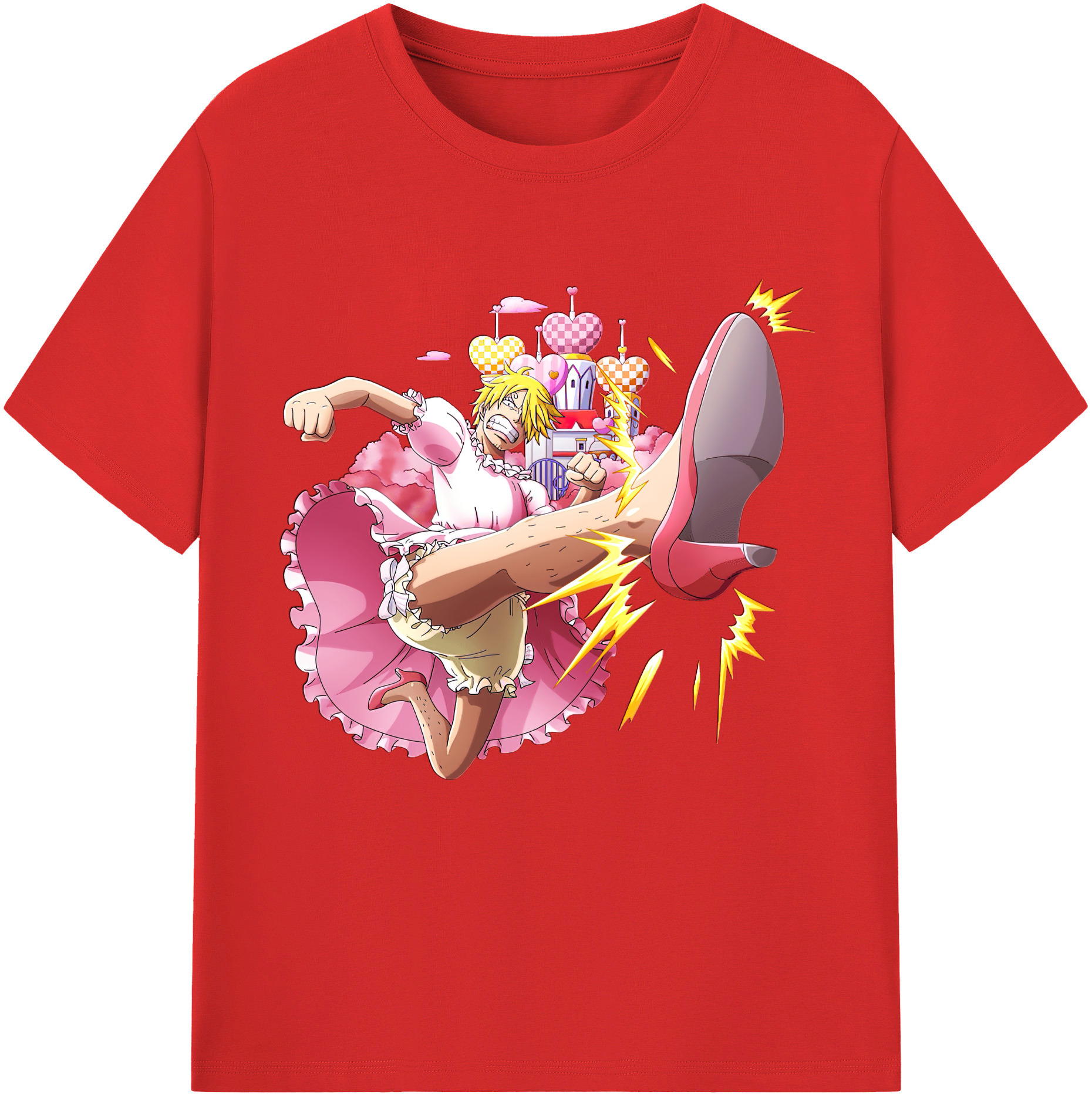 （画像用） ワンピース サンジ ONE PIECE Sanji レディースカジュアルプリントTシャツ（綿100％）