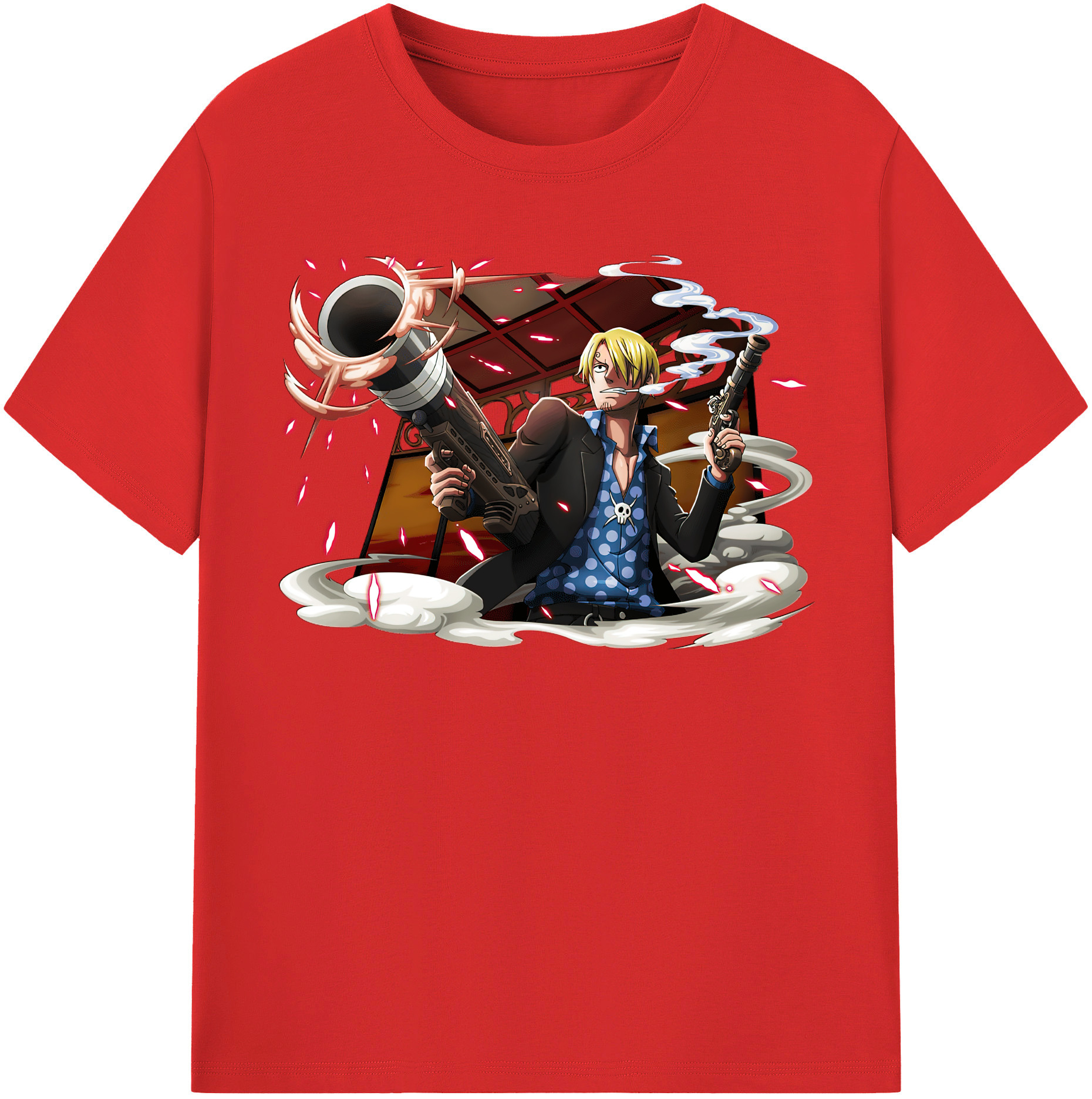 （画像用） ワンピース サンジ ONE PIECE Sanji レディースカジュアルプリントTシャツ（綿100％）