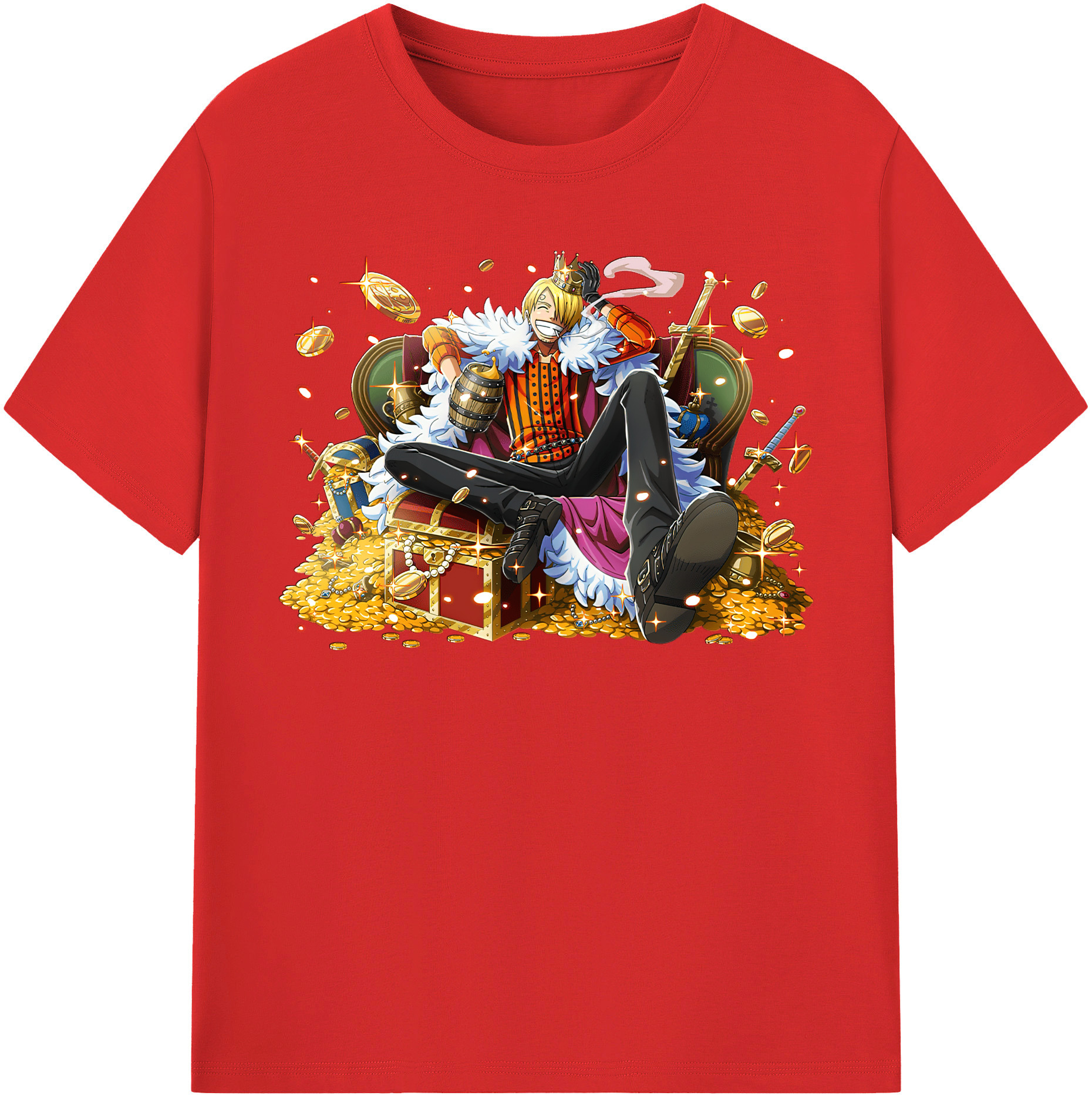 （画像用） ワンピース サンジ ONE PIECE Sanji レディースカジュアルプリントTシャツ（綿100％）
