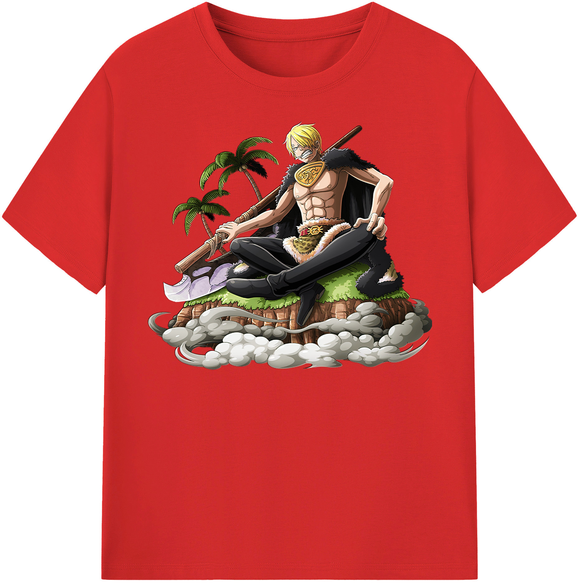 （画像用） ワンピース サンジ ONE PIECE Sanji レディースカジュアルプリントTシャツ（綿100％）