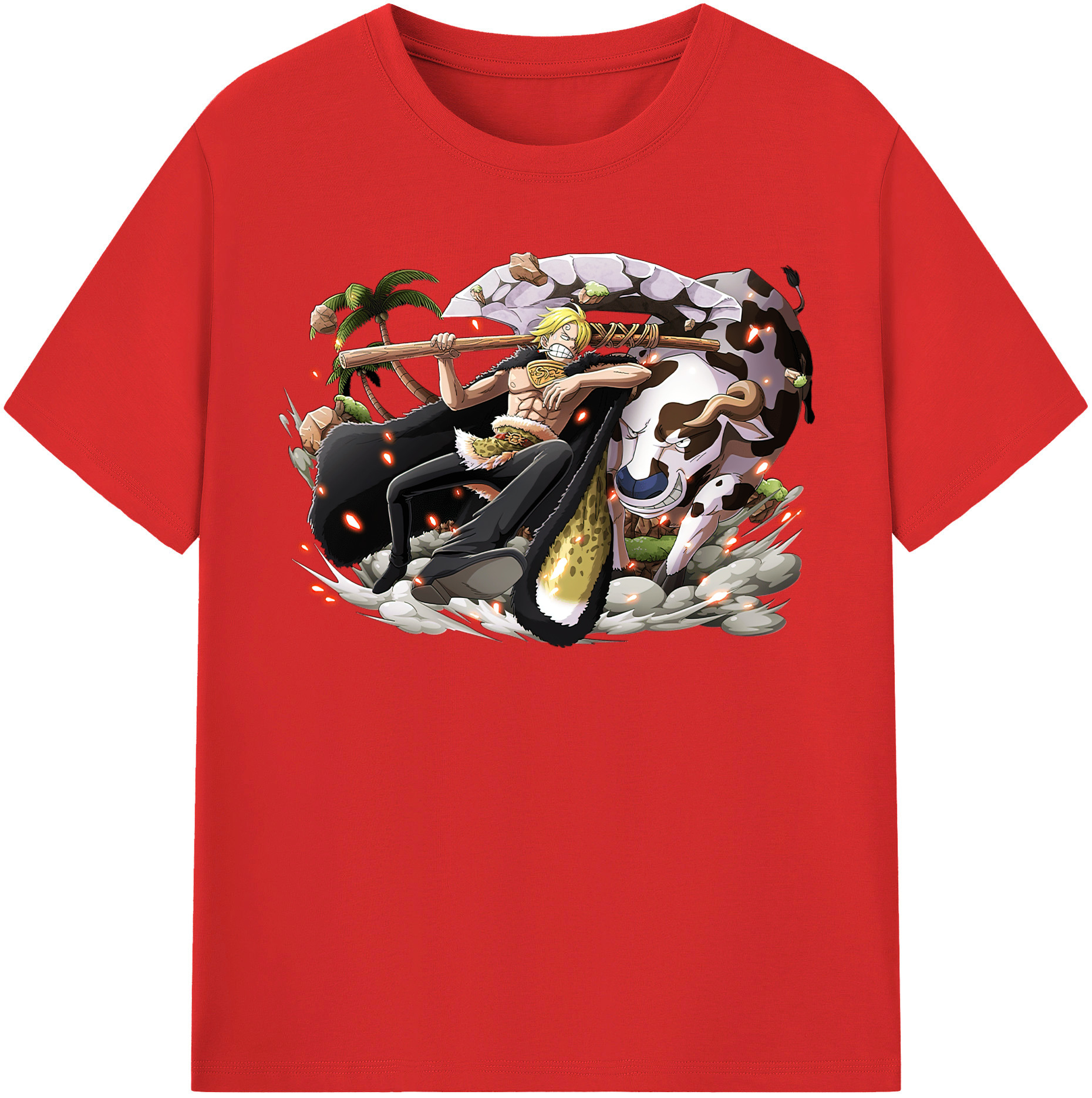 （画像用） ワンピース サンジ ONE PIECE Sanji レディースカジュアルプリントTシャツ（綿100％）