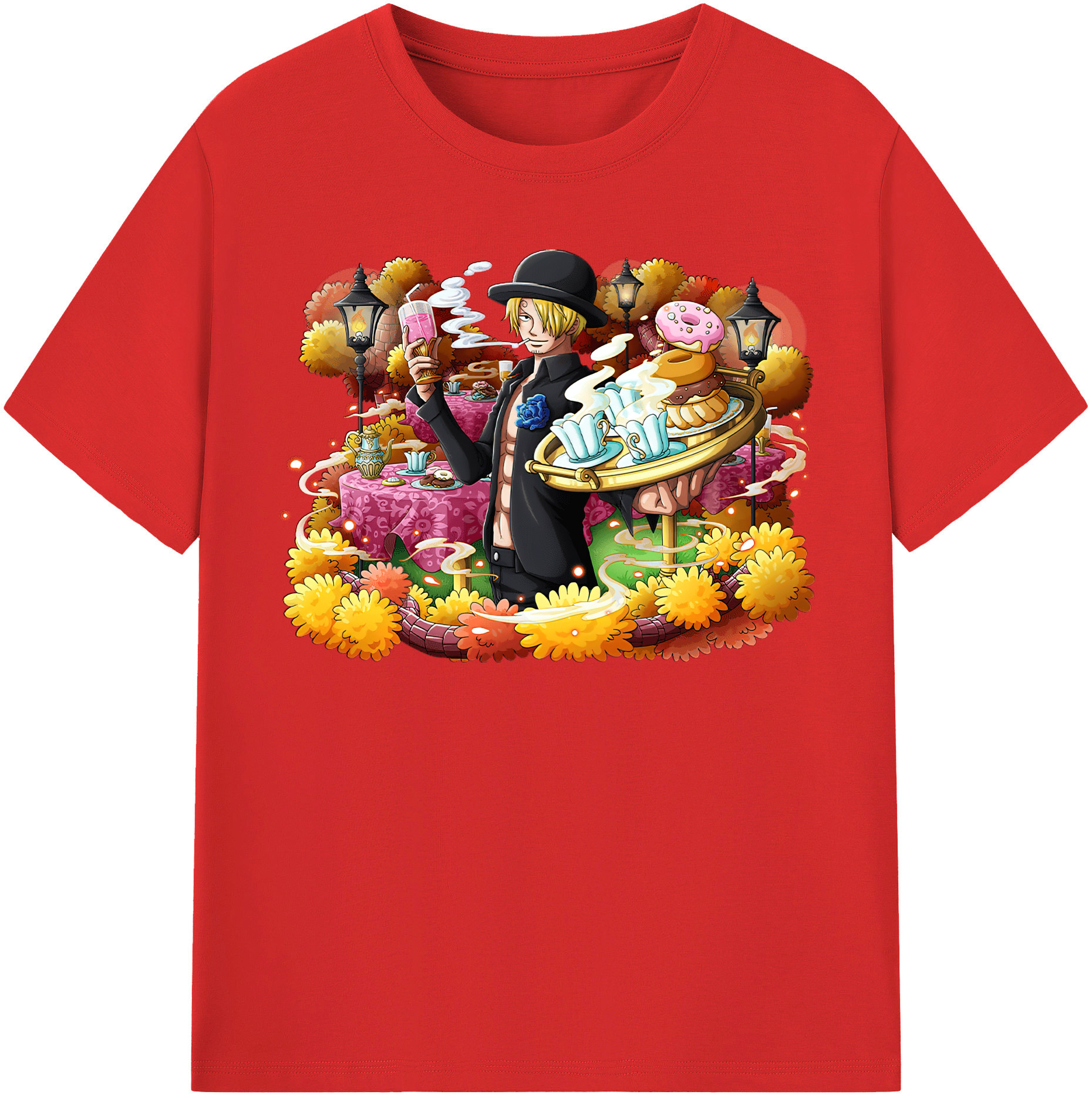 （画像用） ワンピース サンジ ONE PIECE Sanji レディースカジュアルプリントTシャツ（綿100％）