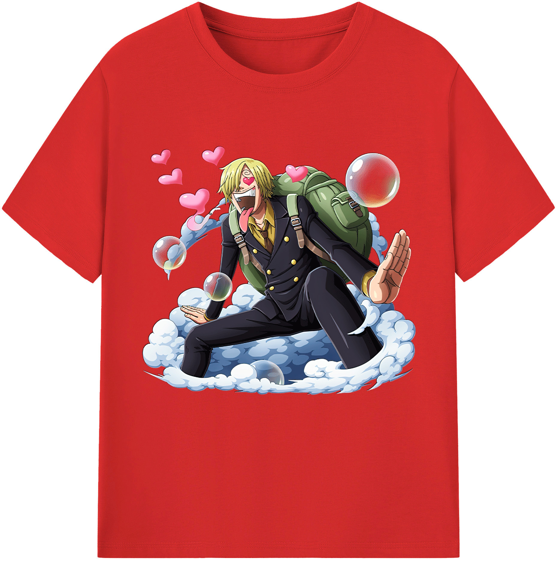 （画像用） ワンピース サンジ ONE PIECE Sanji レディースカジュアルプリントTシャツ（綿100％）