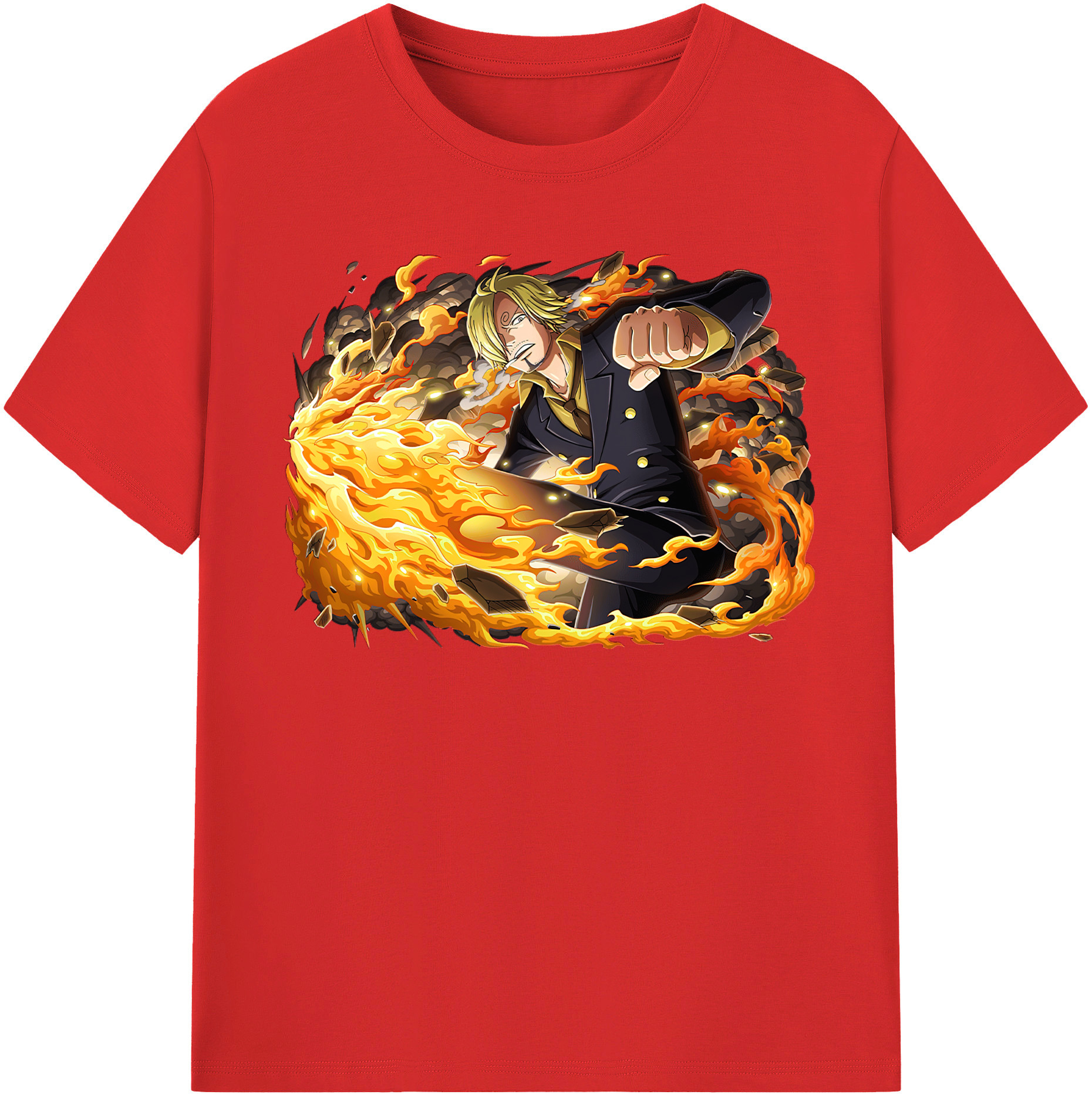 （画像用） ワンピース サンジ ONE PIECE Sanji レディースカジュアルプリントTシャツ（綿100％）