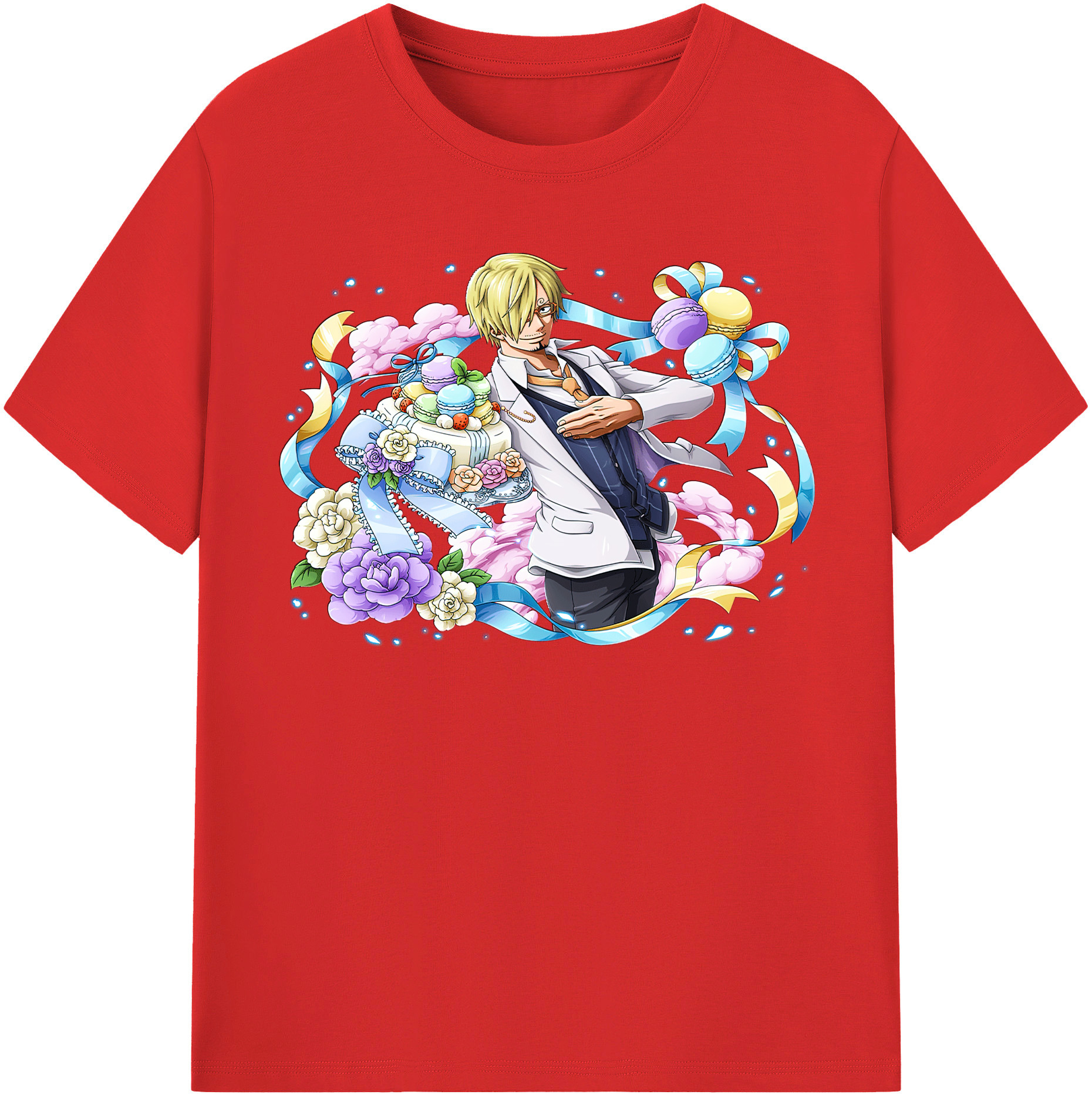 （画像用） ワンピース サンジ ONE PIECE Sanji レディースカジュアルプリントTシャツ（綿100％）