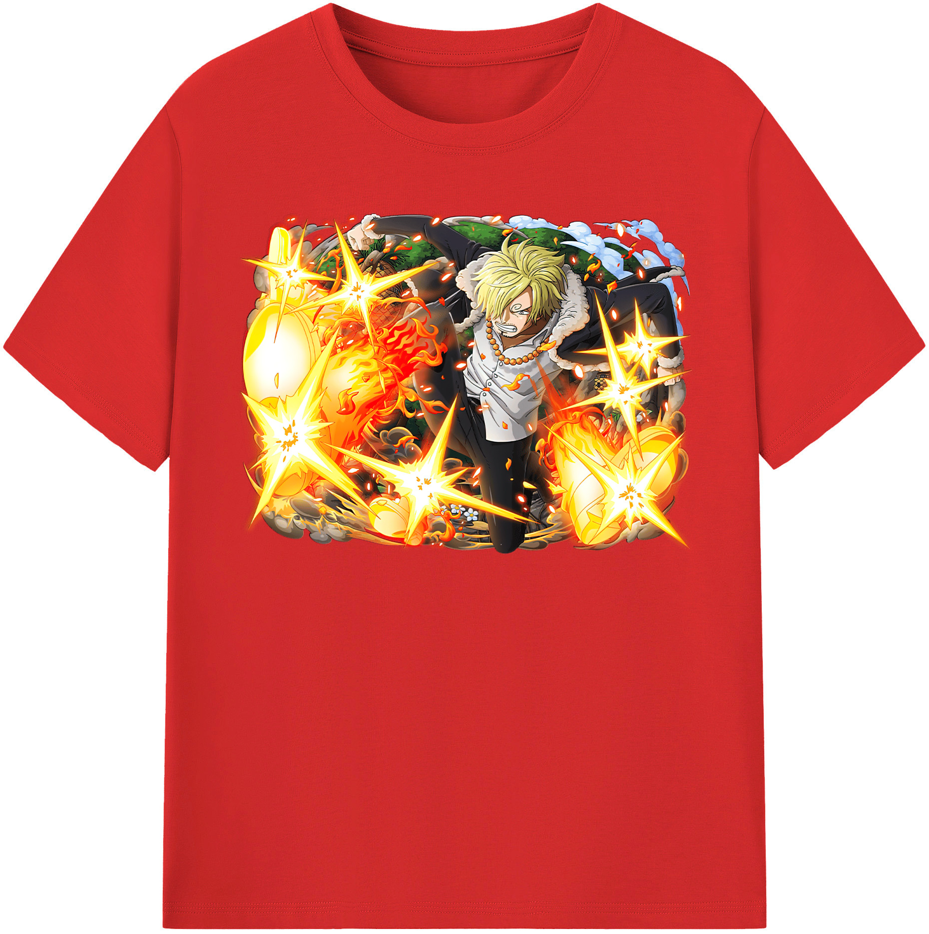 （画像用） ワンピース サンジ ONE PIECE Sanji レディースカジュアルプリントTシャツ（綿100％）