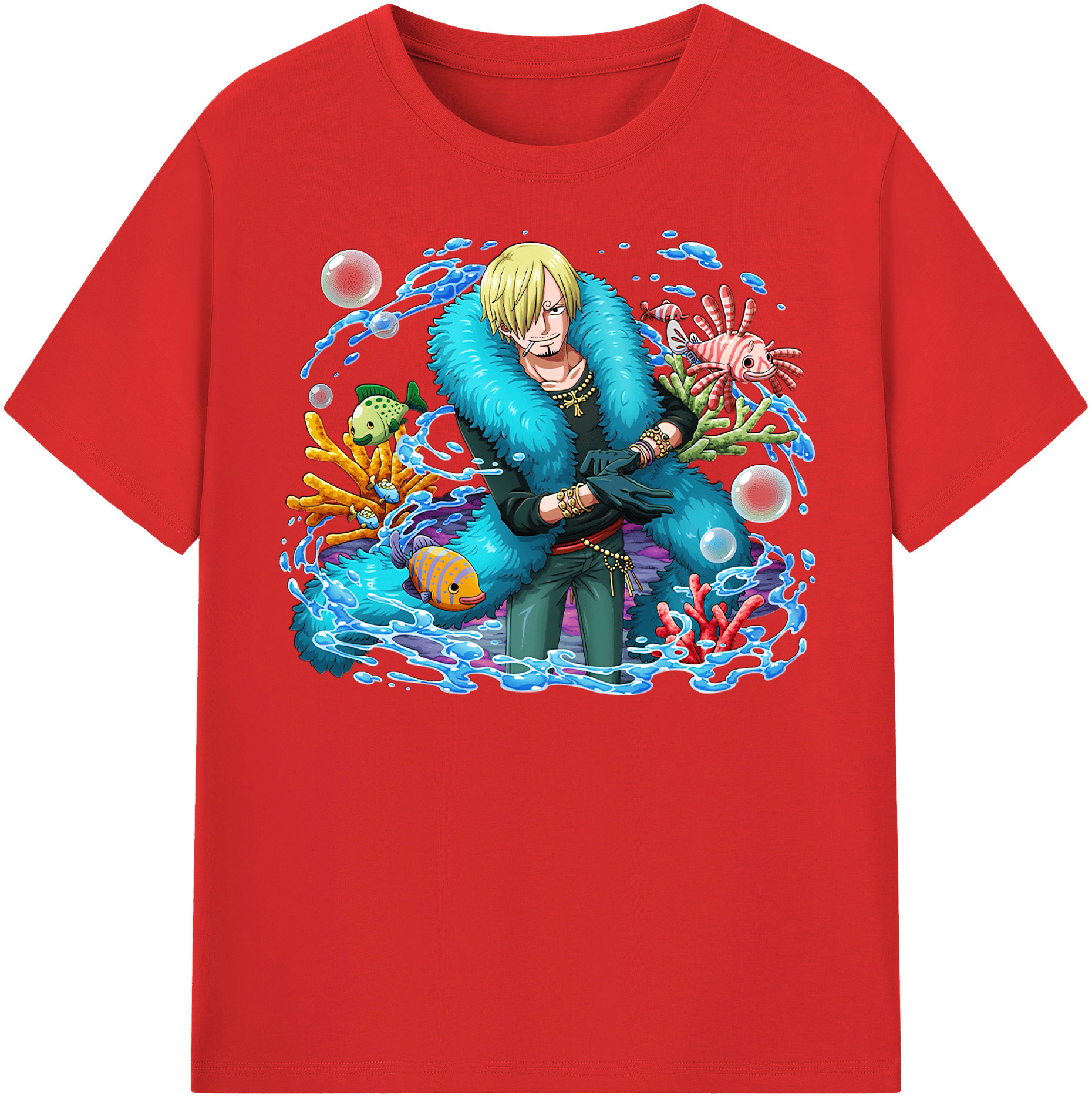 （画像用） ワンピース サンジ ONE PIECE Sanji レディースカジュアルプリントTシャツ（綿100％）
