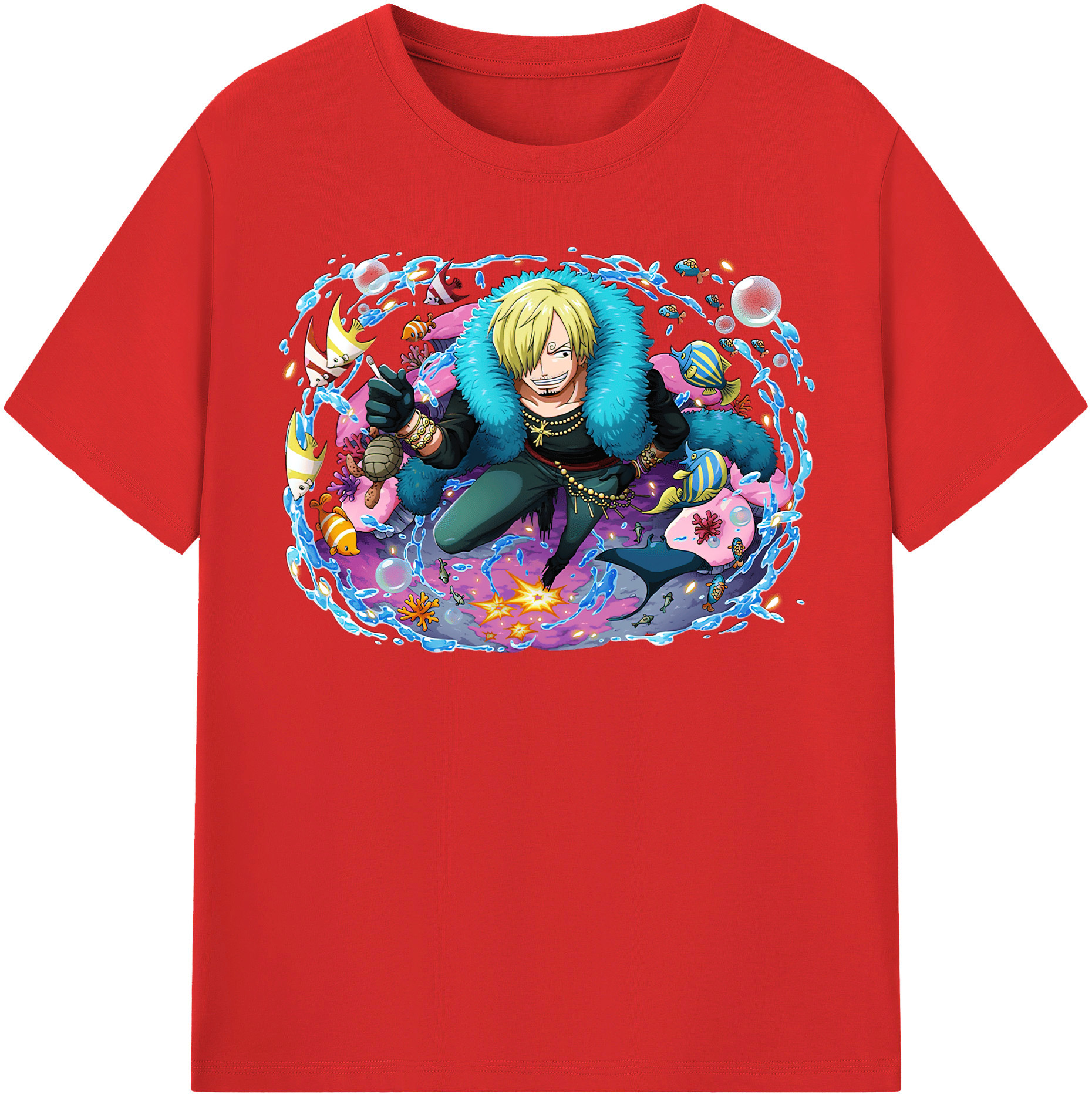 （画像用） ワンピース サンジ ONE PIECE Sanji レディースカジュアルプリントTシャツ（綿100％）