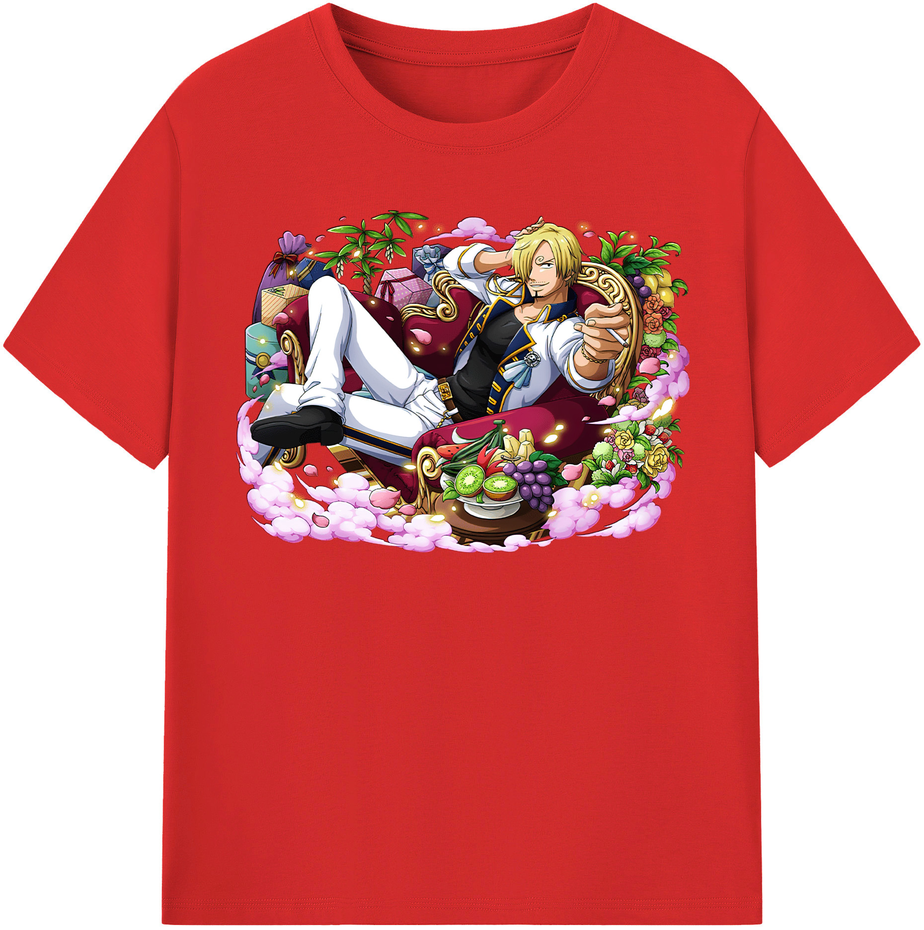 （画像用） ワンピース サンジ ONE PIECE Sanji レディースカジュアルプリントTシャツ（綿100％）