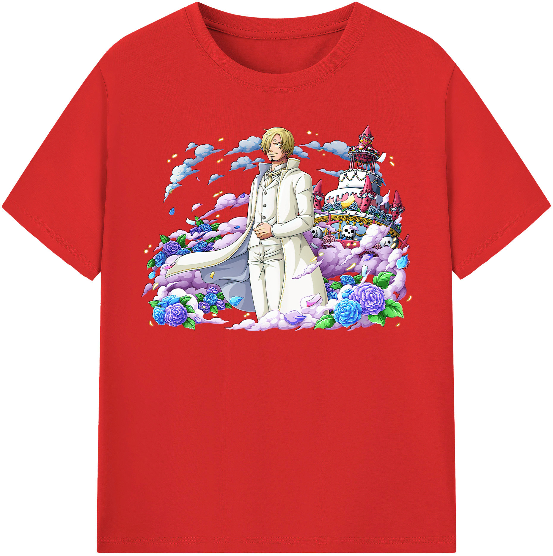 （画像用） ワンピース サンジ ONE PIECE Sanji レディースカジュアルプリントTシャツ（綿100％）