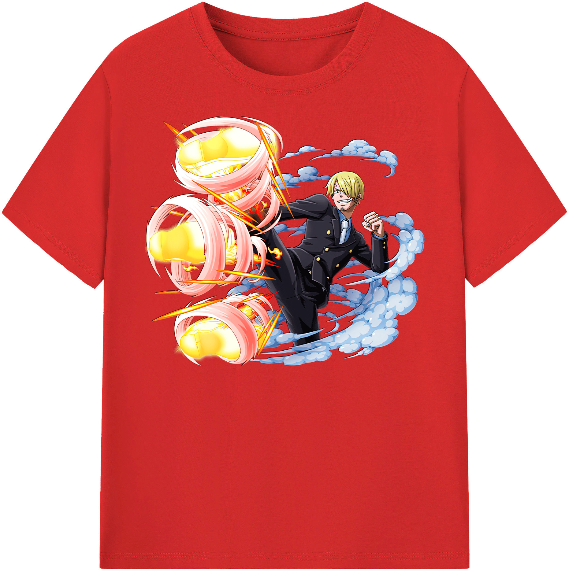 （画像用） ワンピース サンジ ONE PIECE Sanji レディースカジュアルプリントTシャツ（綿100％）